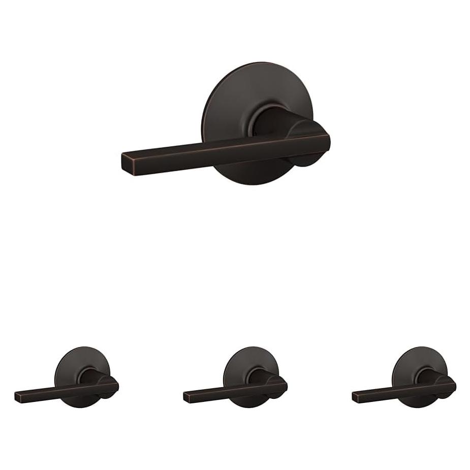 Cerradura de Paso Schlage F10 LAT 716 Bronce Envejecido - Paquete de 4