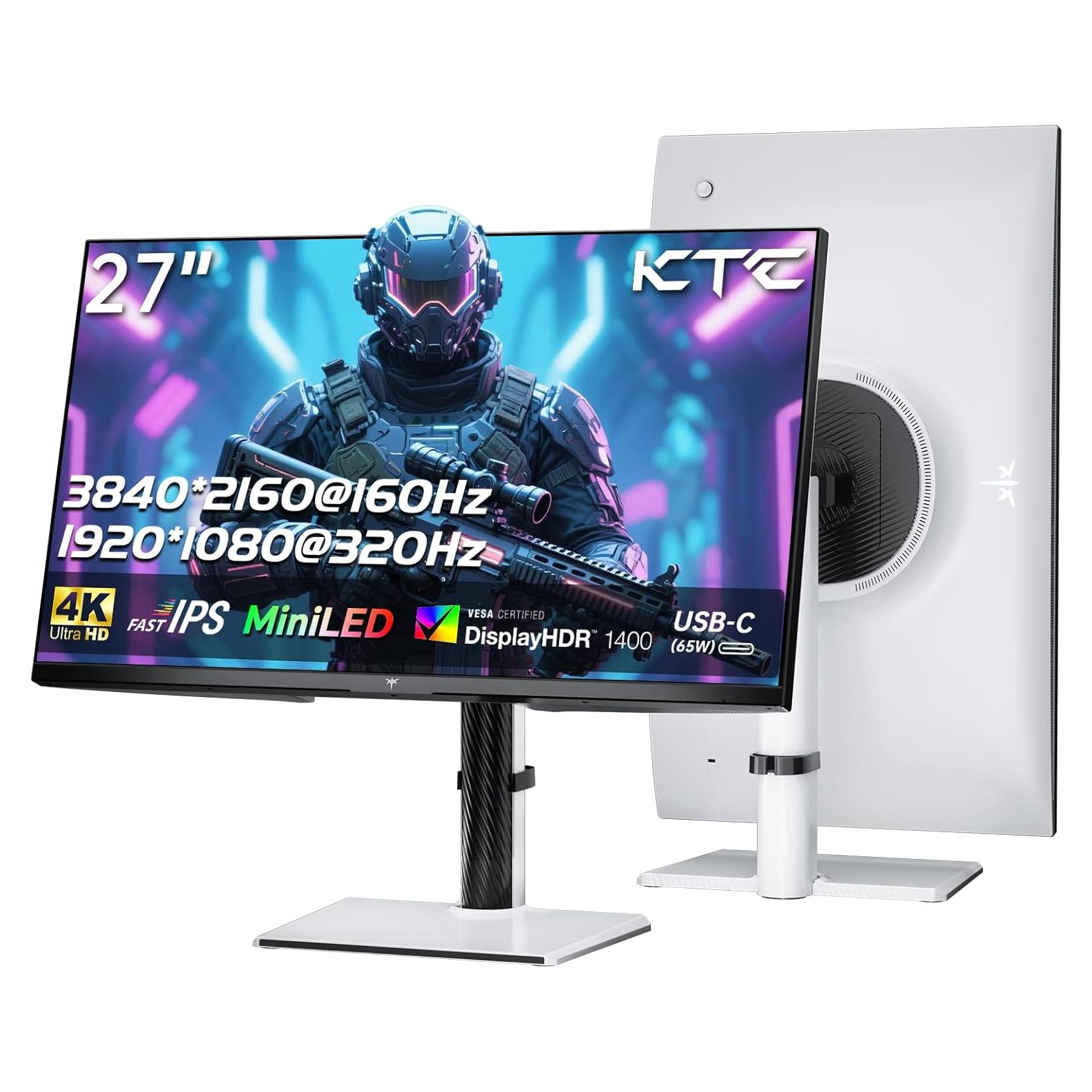 Monitor KTC 27" MiniLED 4K UHD 160Hz Ajustable Blanco M27P6