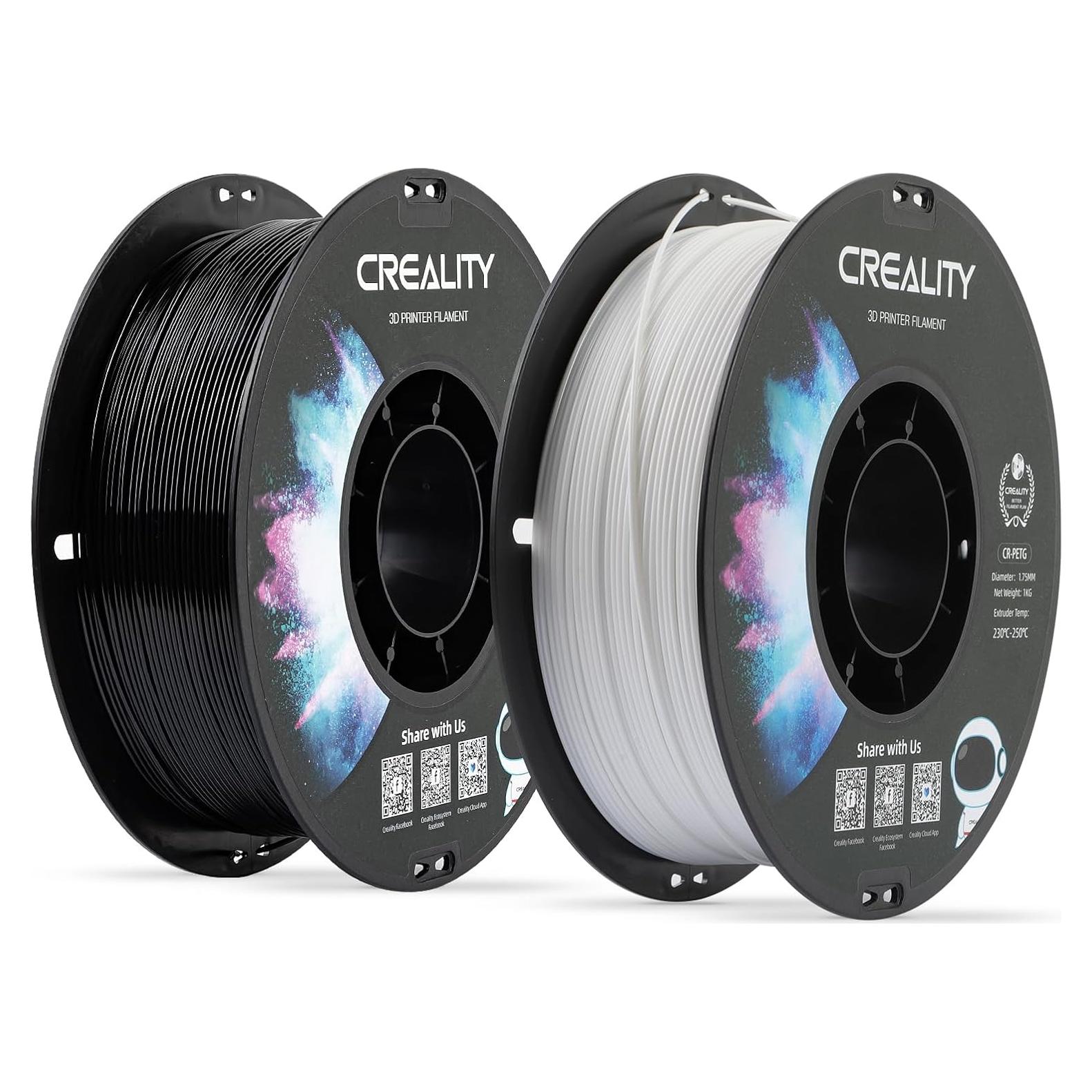 Filamento PETG 2 kg Creality 1.75mm Negro y Blanco Alta Precisión