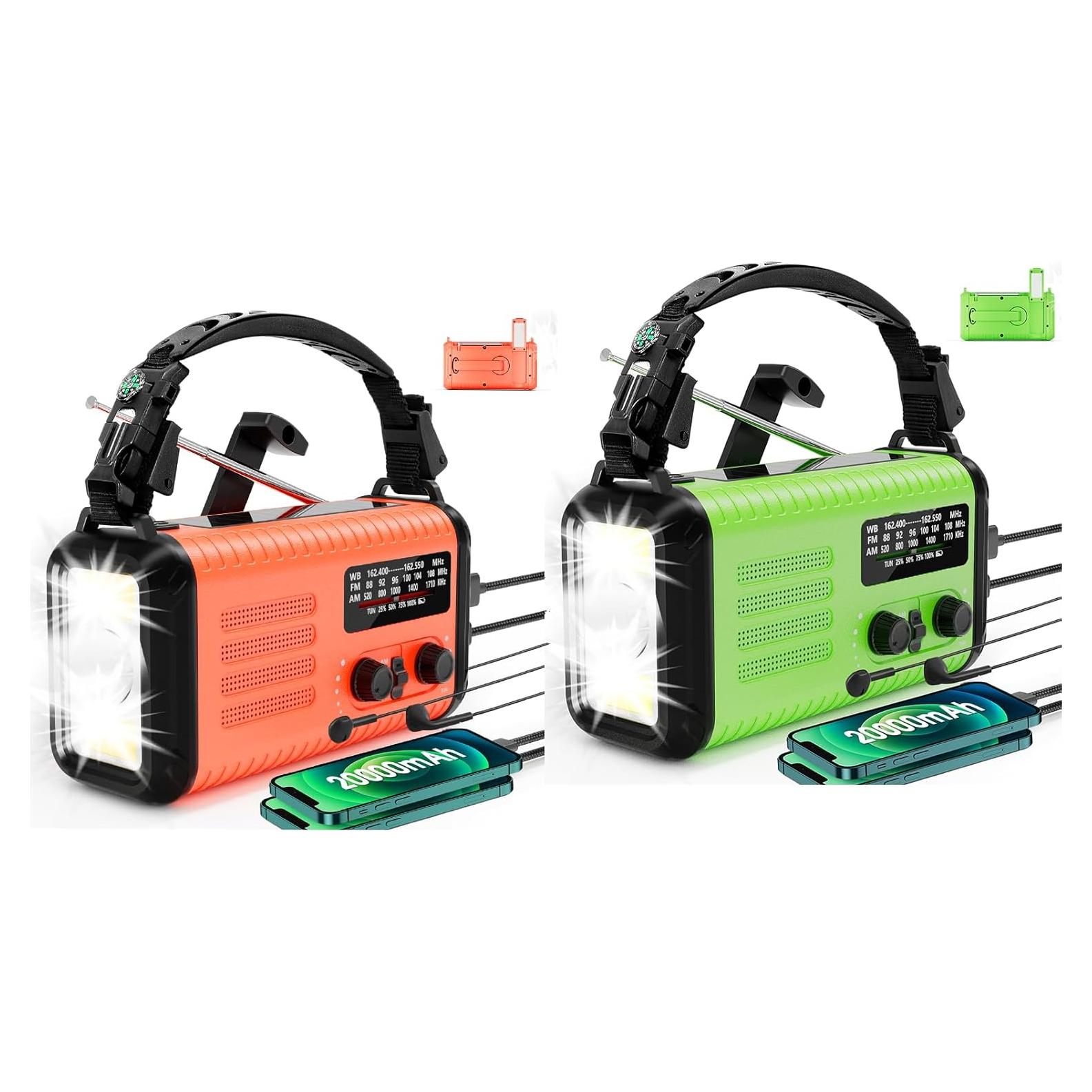 Radio de Emergencia Rckskaya 20000mAh AM/FM NOAA con Linterna