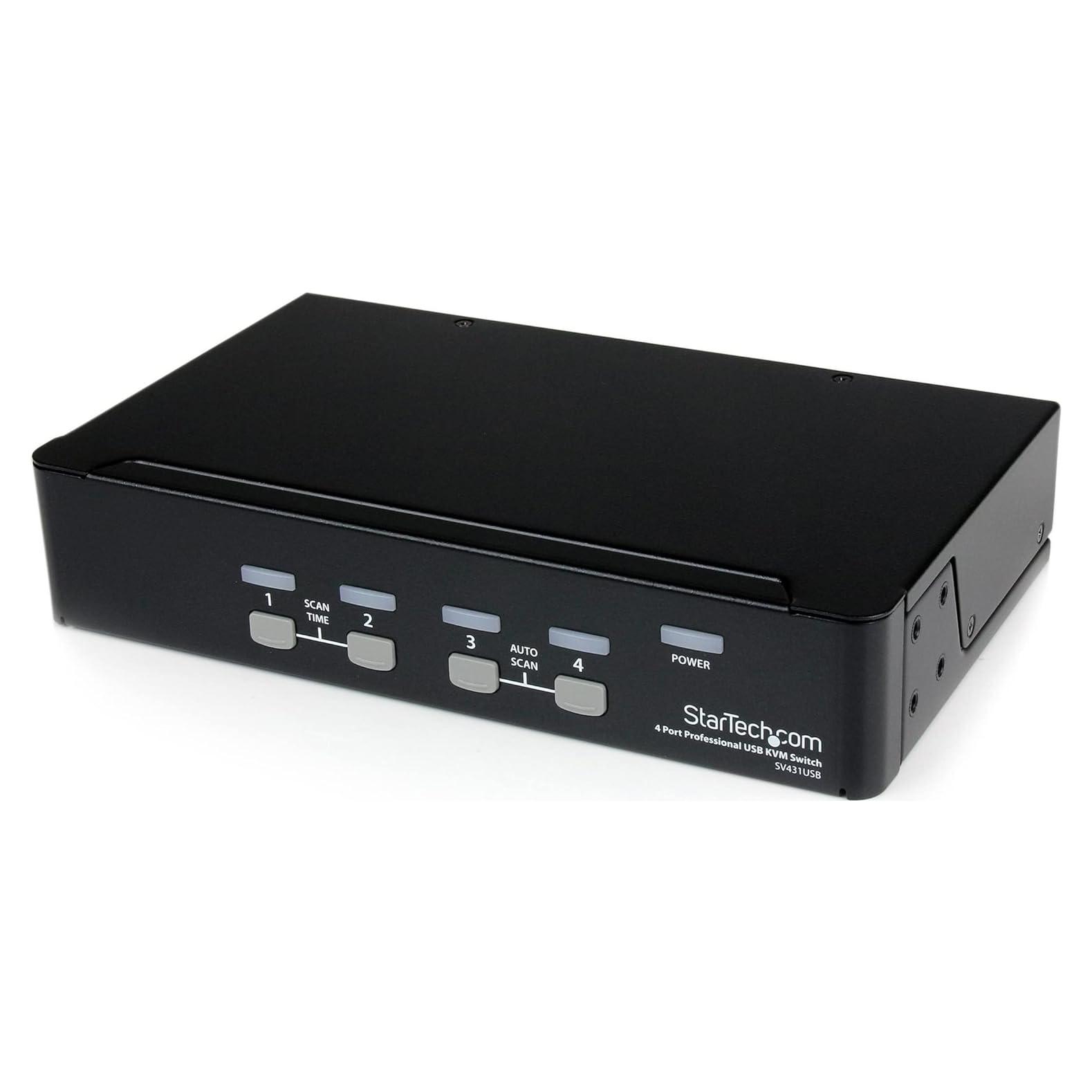 Switch KVM VGA USB 4 Puertos StarTech.com SV431USB Rack 1U