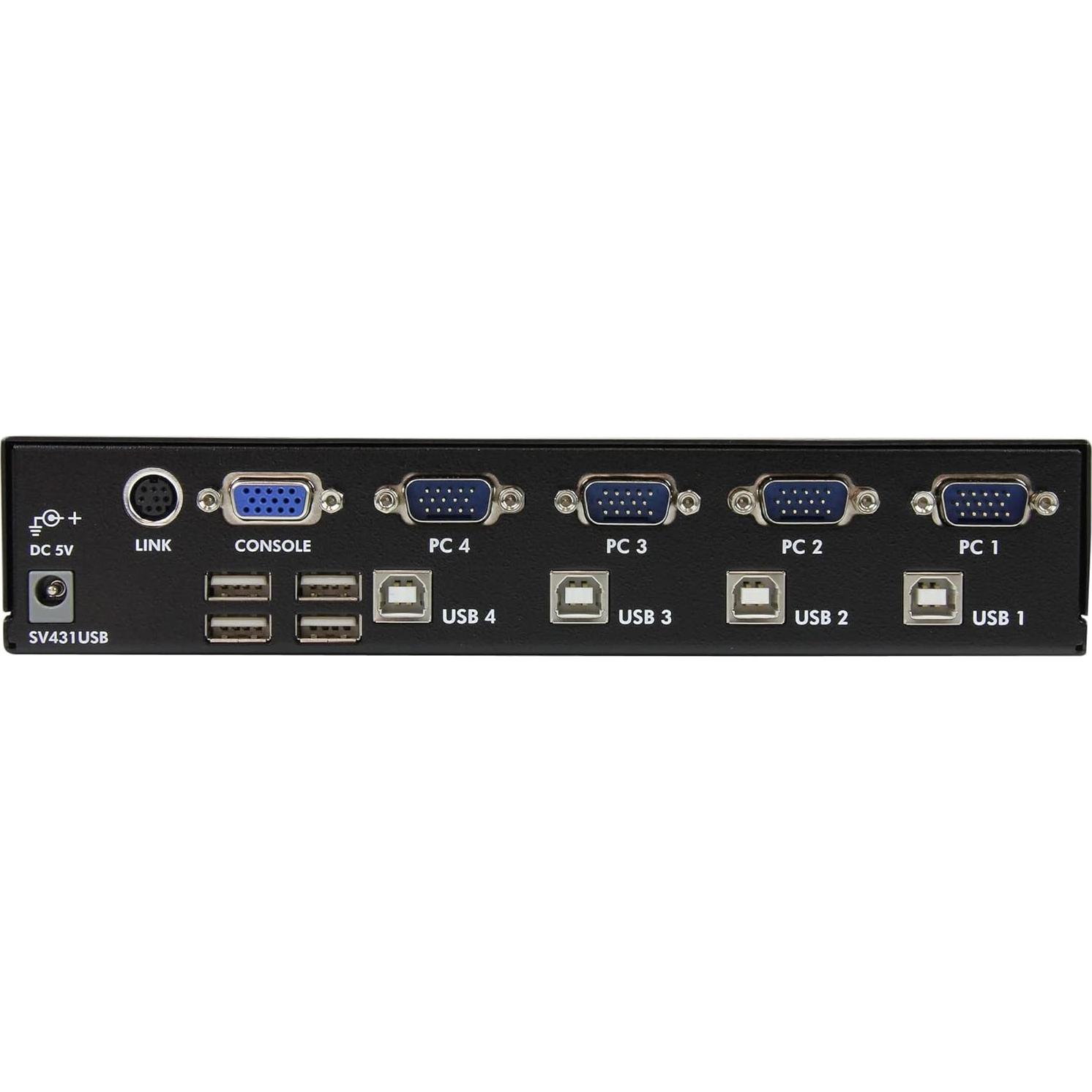 Switch KVM VGA USB 4 Puertos StarTech.com SV431USB Rack 1U