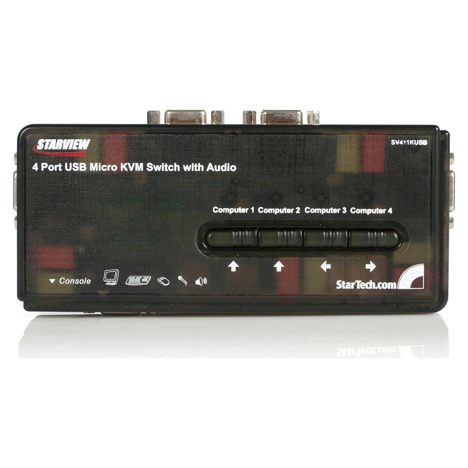Conmutador KVM USB 4 Puertos StarTech SV411KUSB con Cables