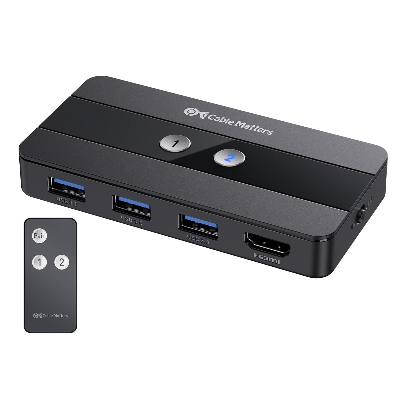 Interruptor KVM USB 3.0 HDMI 4K 60Hz Cable Matters