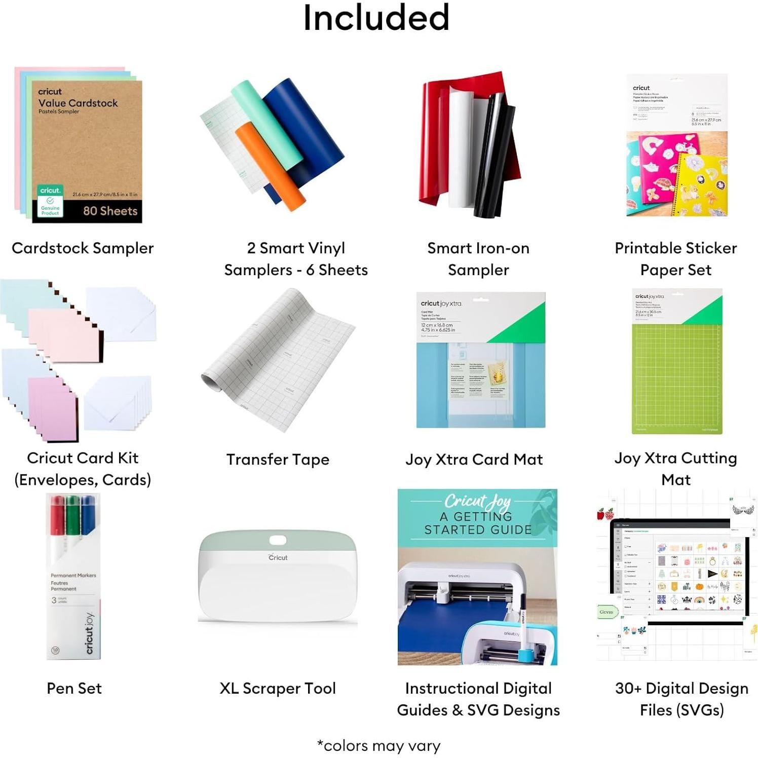Kit de Materiales Cricut Joy Xtra - 115 Piezas para Principiantes