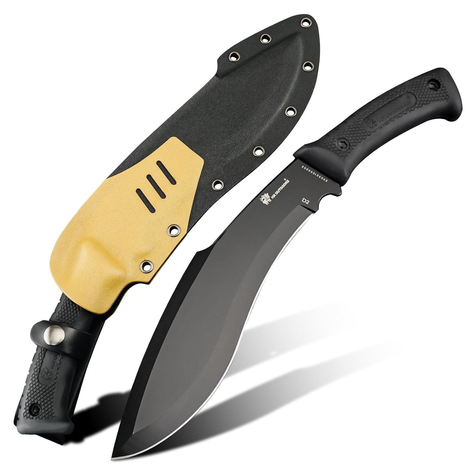 Machete Kukri HX Outdoors D292-1 21 cm Acero D2 Negro