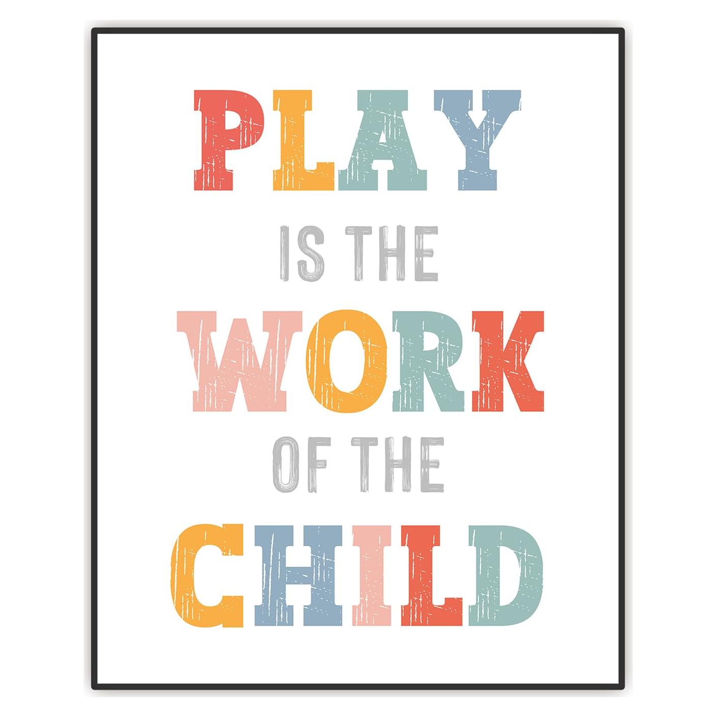 Impresión Artística Montessori El Juego Es El Trabajo 20x25cm