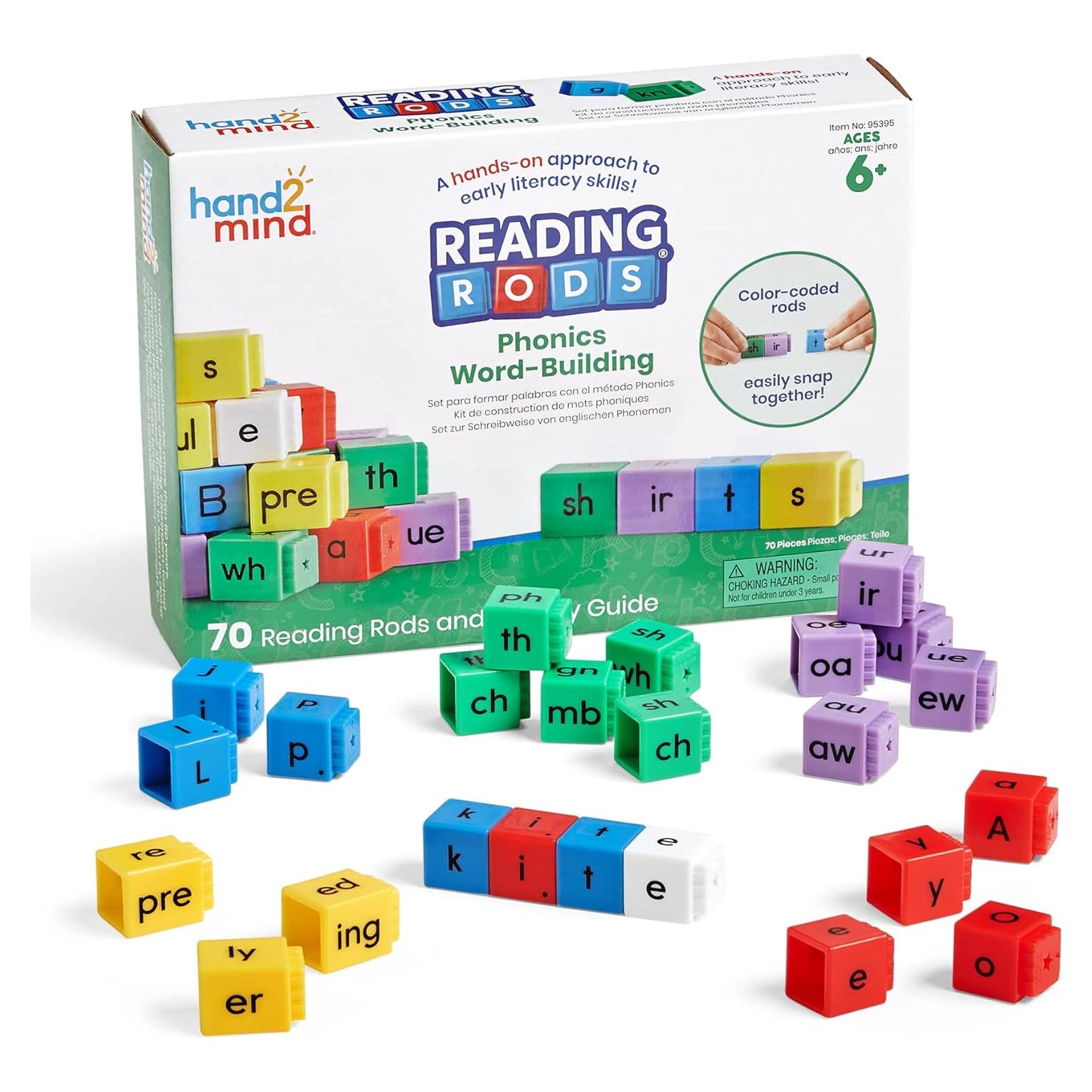 Barras de Lectura Hand2Mind 70 Piezas Montessori Fonética