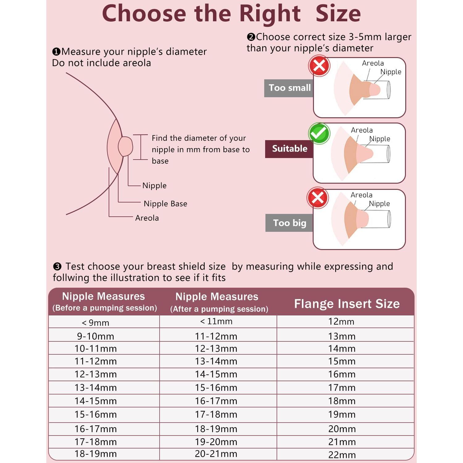 6 Piezas Inserto de Flange 21mm Silicona para Extractores de Leche