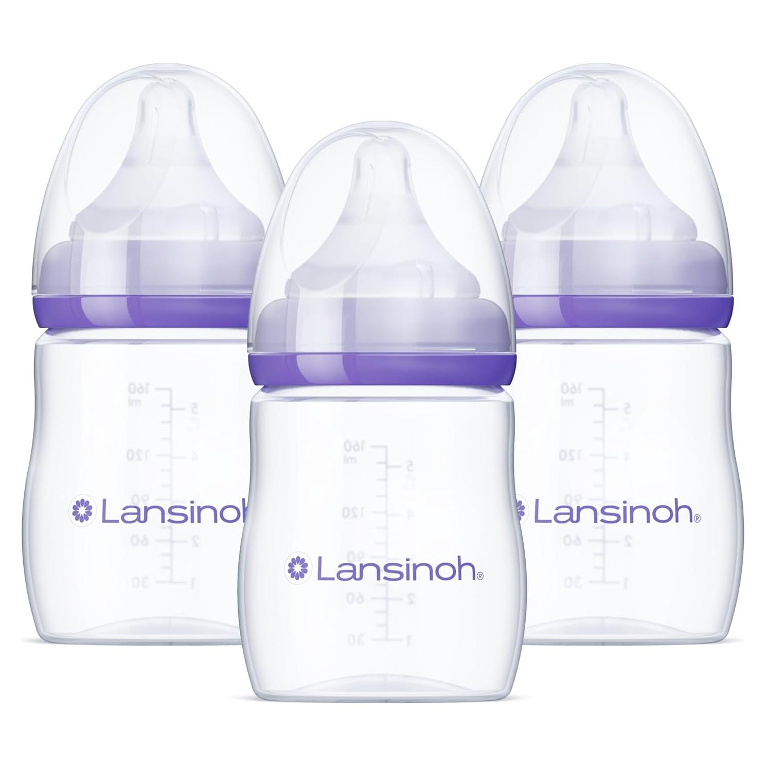 Botellas Anti-Cólicos Lansinoh 148ml Paquete de 3 con Tetinas