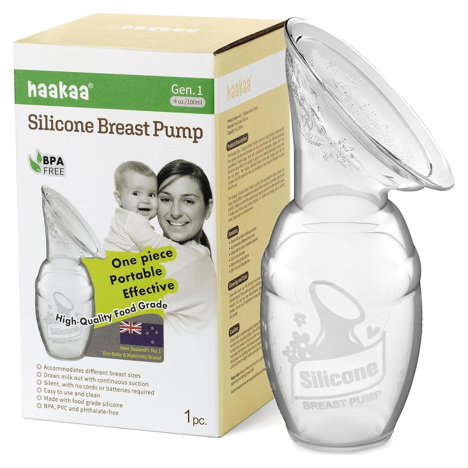 Extractor de Leche Manual Haakaa 100ml Silicona Transparente