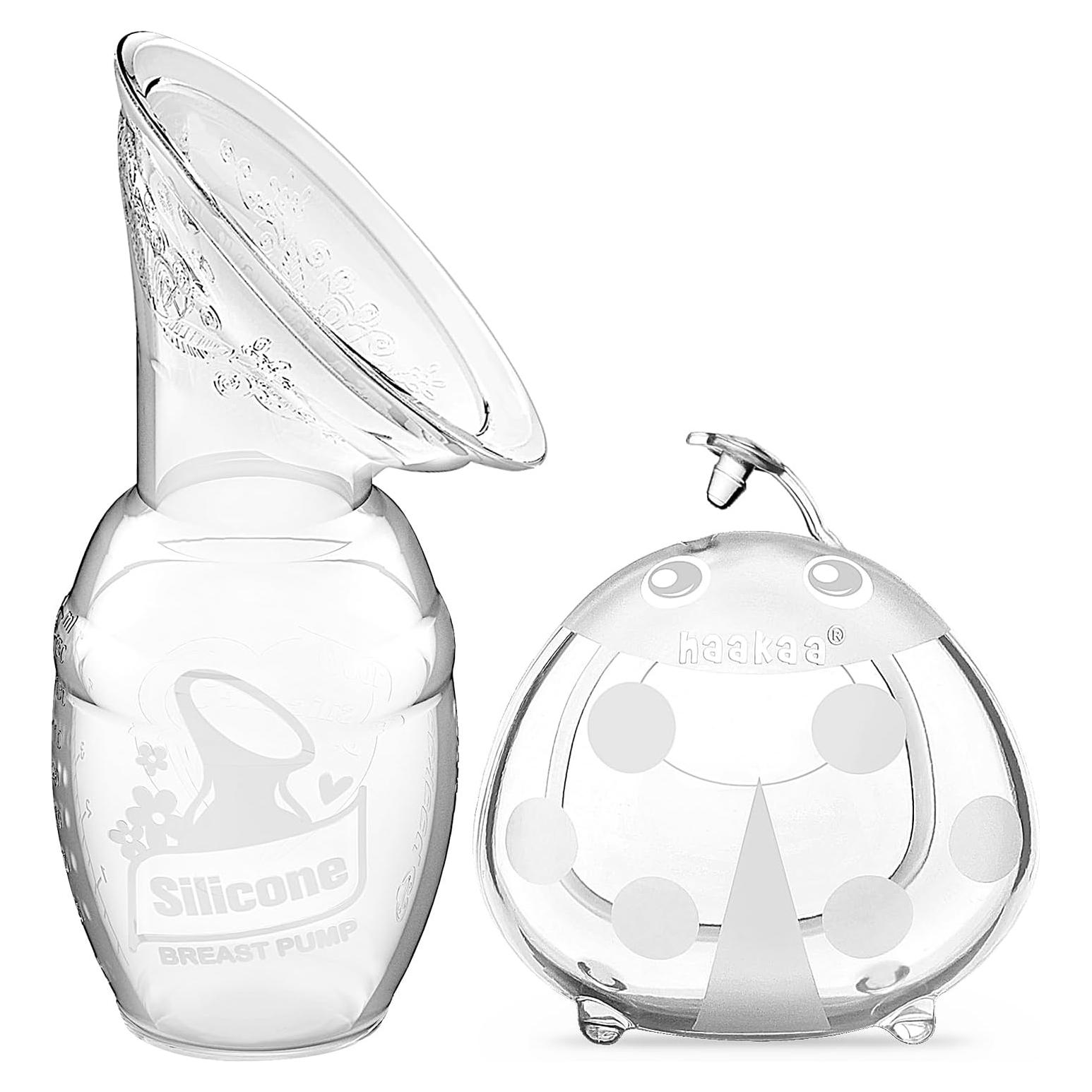 Extractor de Leche Manual Haakaa 100ml + Conchas Ladybug 75ml