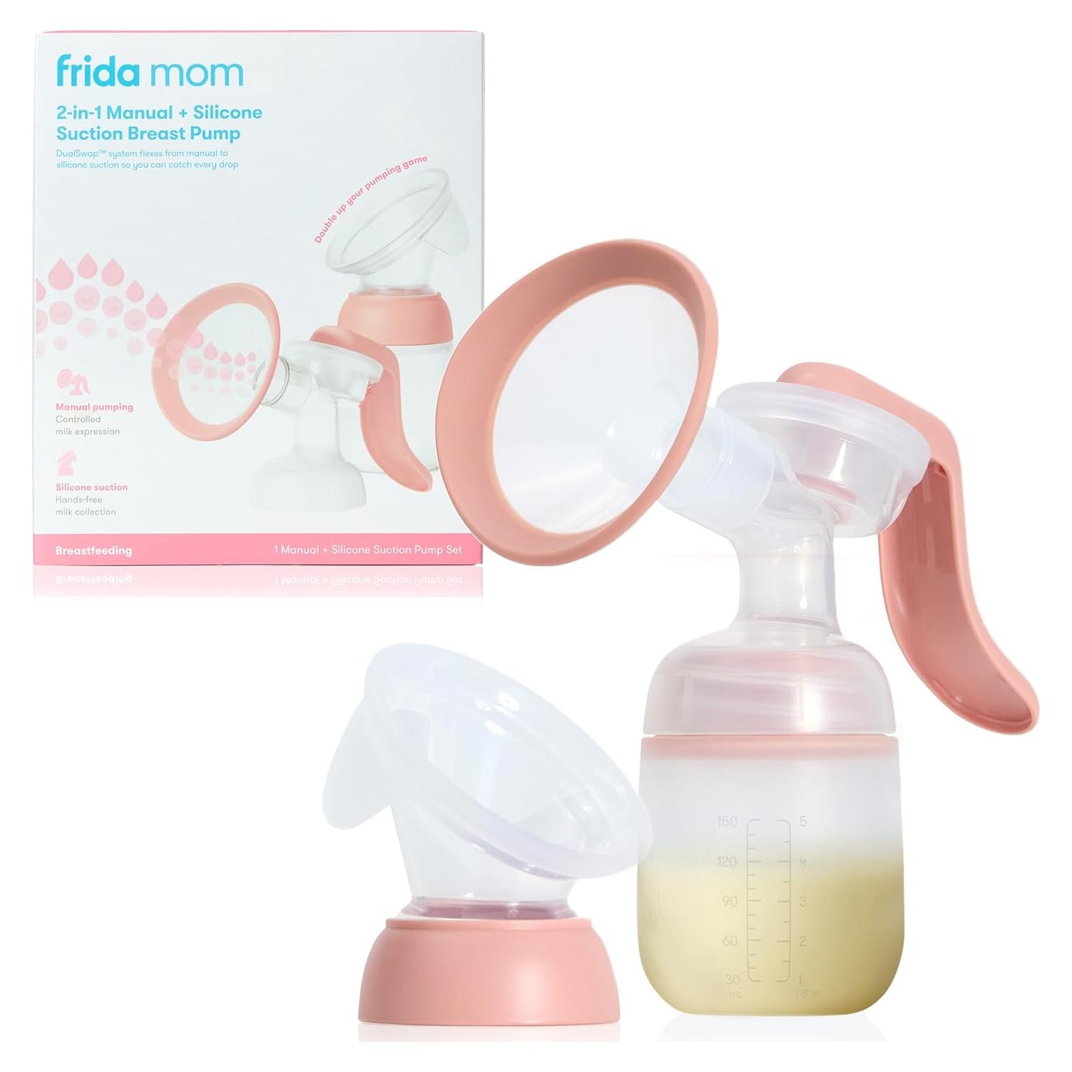 Bomba de Pecho Manual Frida Mom 2-en-1 Silicona Ergonómica