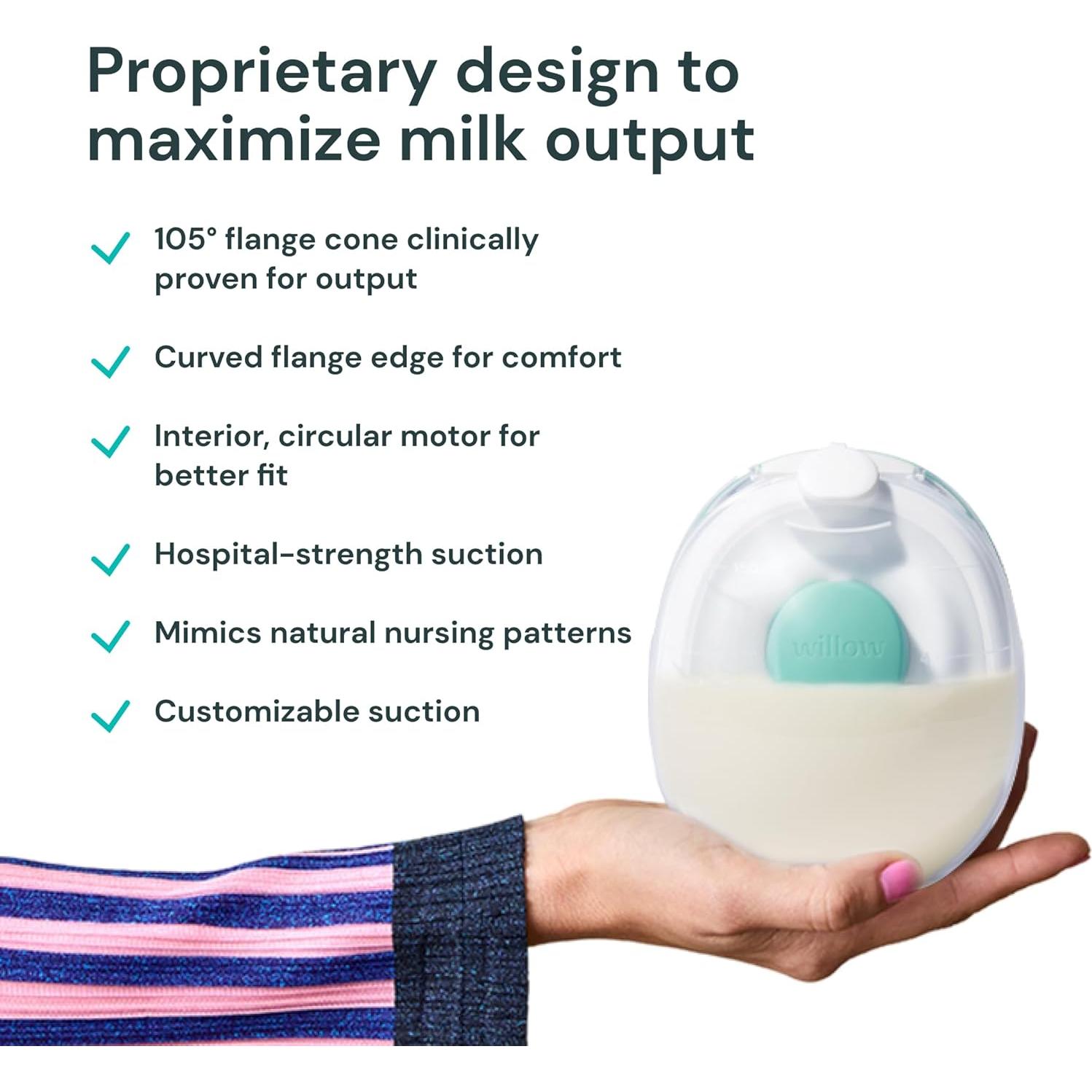 Extractor de Leche Doble Willow Go Portátil Eléctrico 148 ml