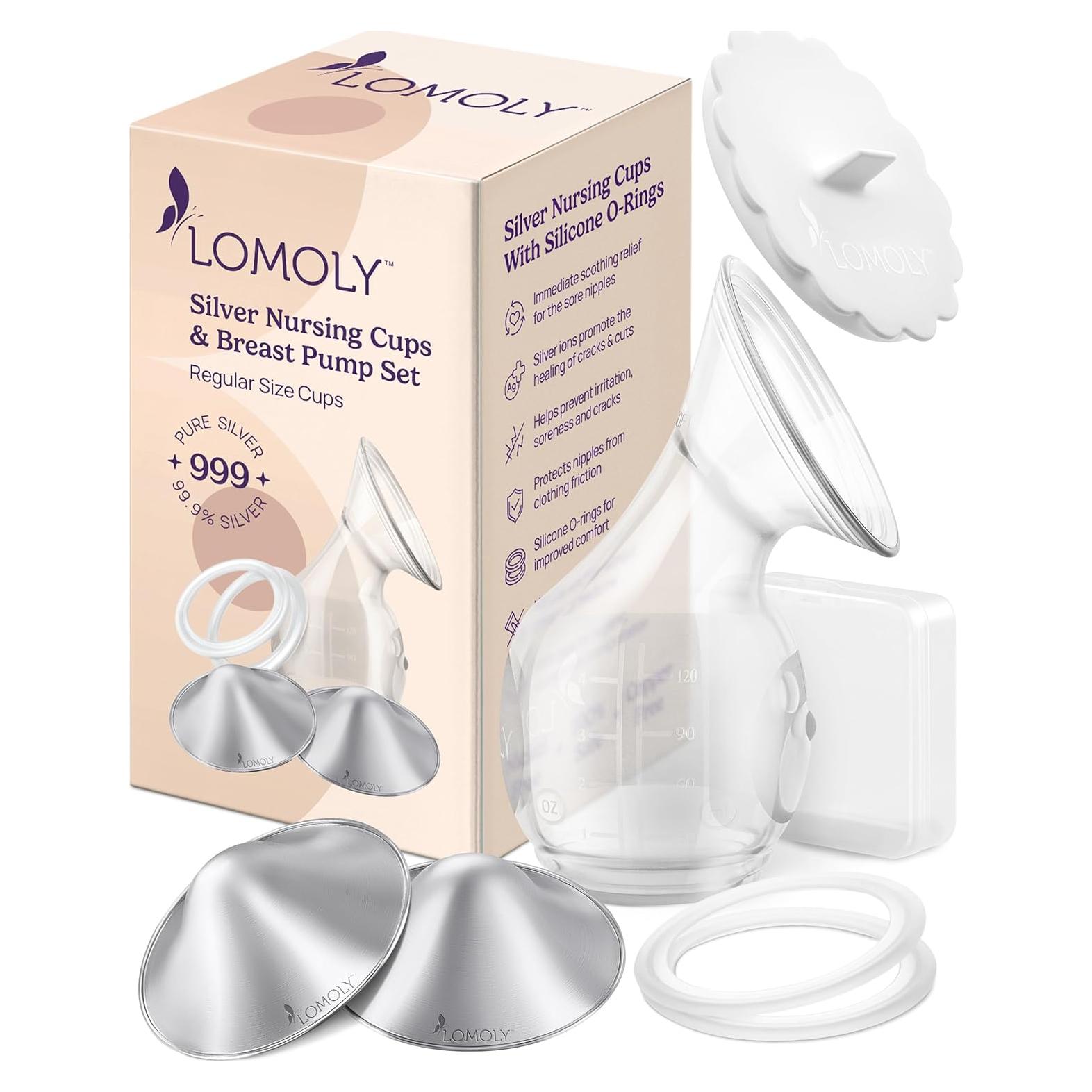 Copas de Lactancia de Plata 999 con Extractor Manos Libres L