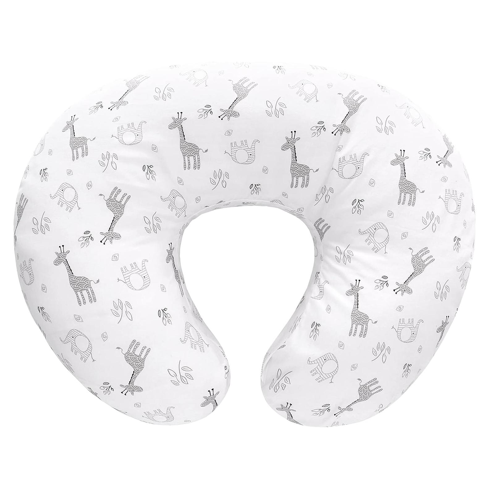 Almohada de Lactancia LAT Jirafa y Elefante 100% Algodón