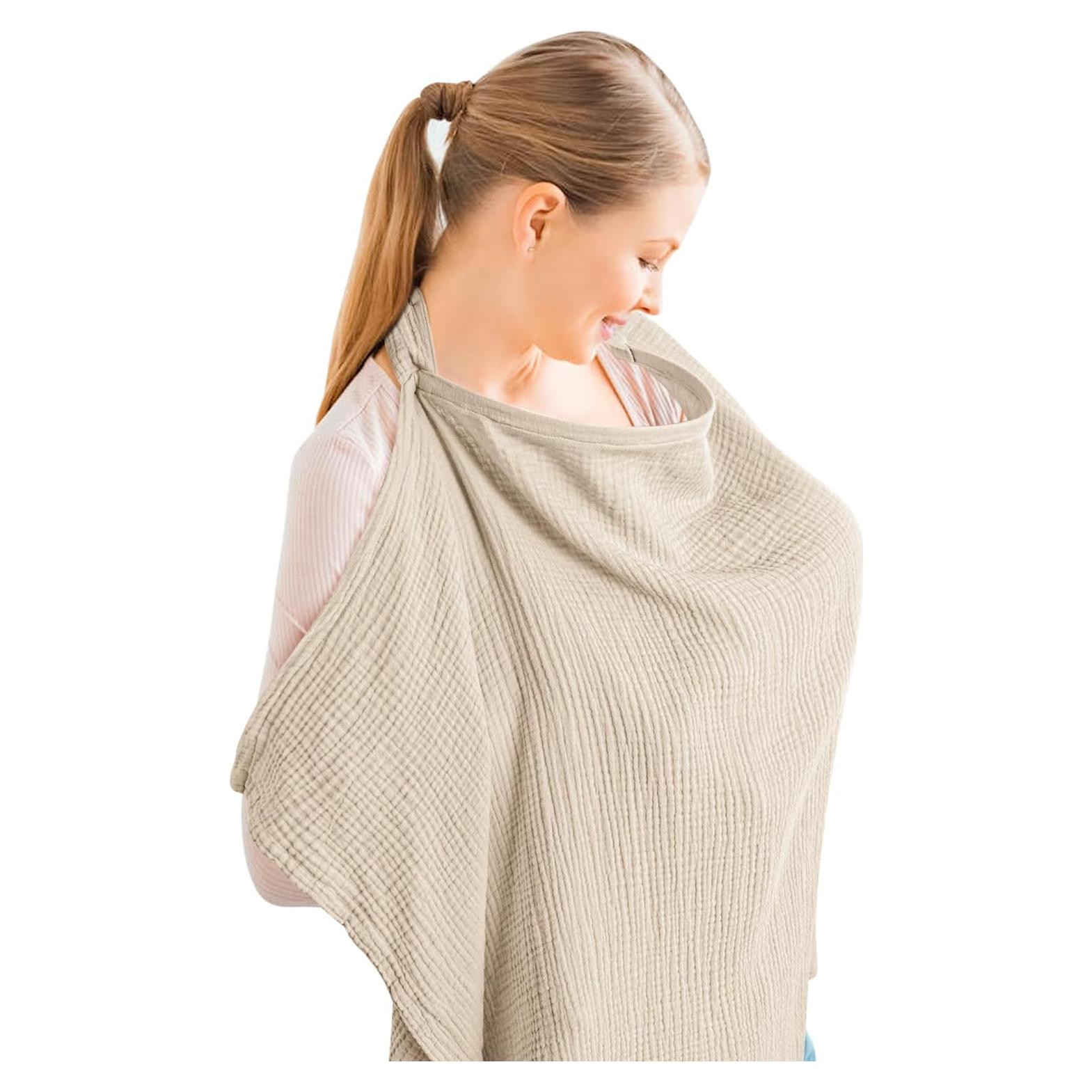 Cubierta de Lactancia Konssy 100% Algodón Transpirable Trigo