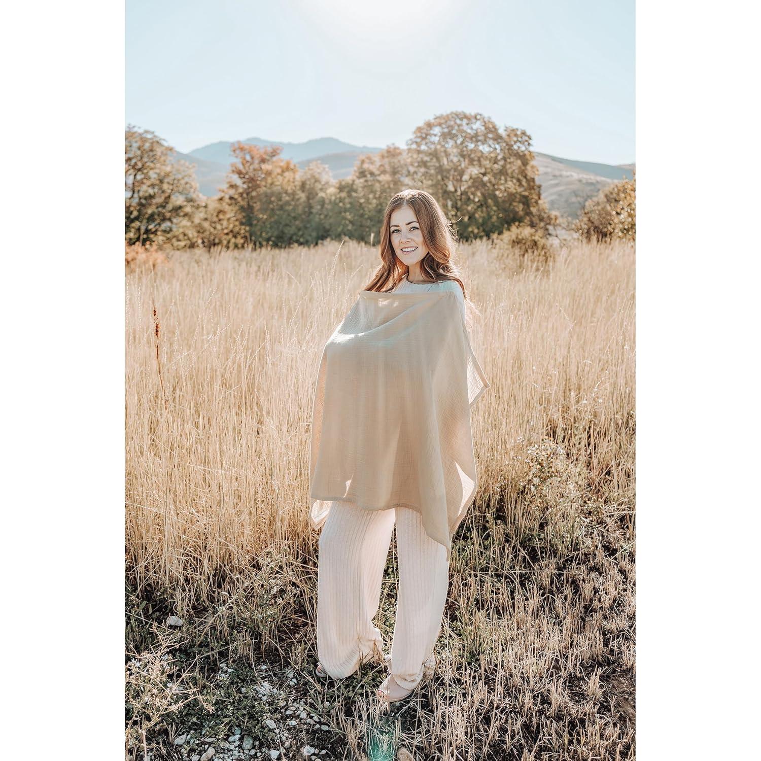 Cubierta de Lactancia Konssy 100% Algodón Transpirable Trigo