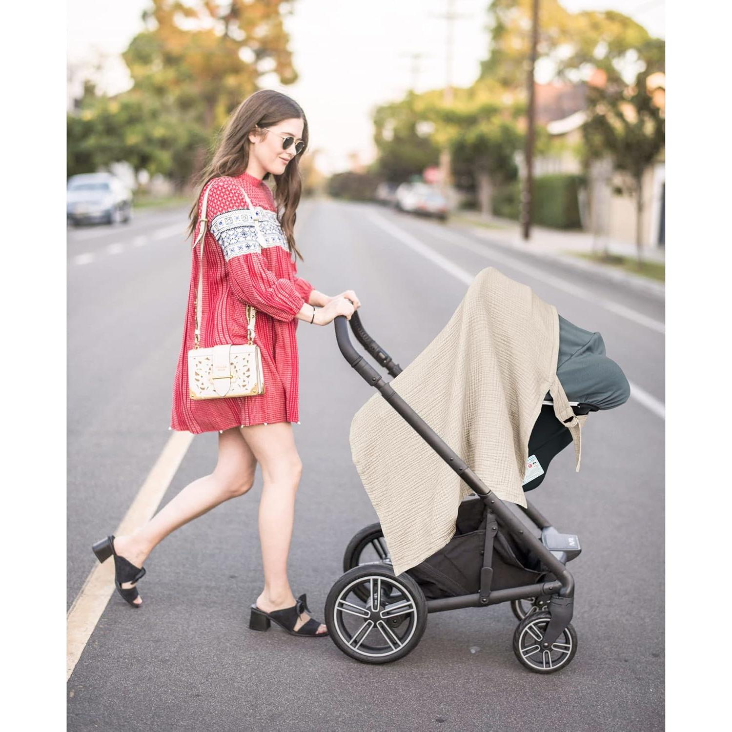 Cubierta de Lactancia Konssy 100% Algodón Transpirable Trigo