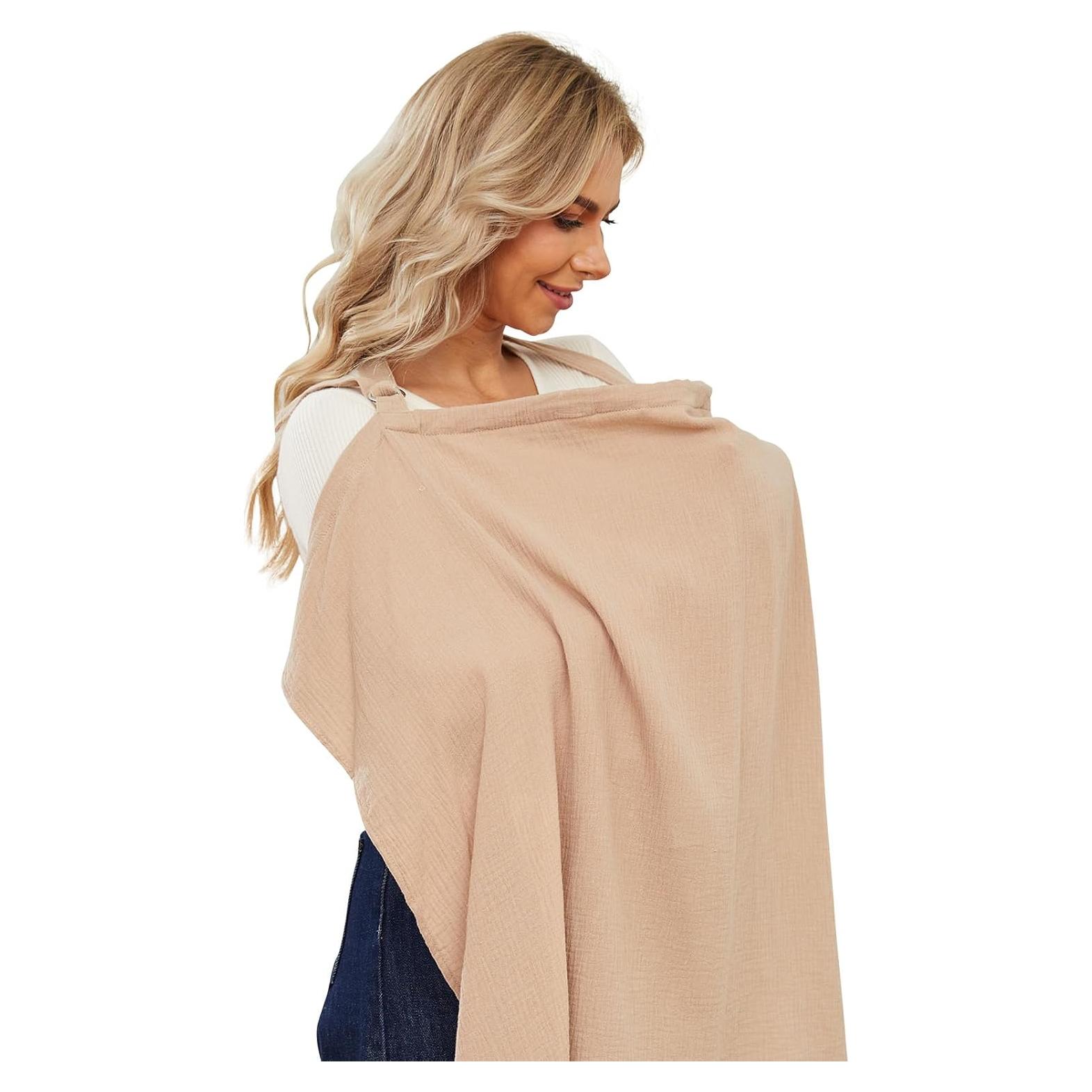 Funda de Lactancia PPOGOO 100% Algodón Muselina Marrón