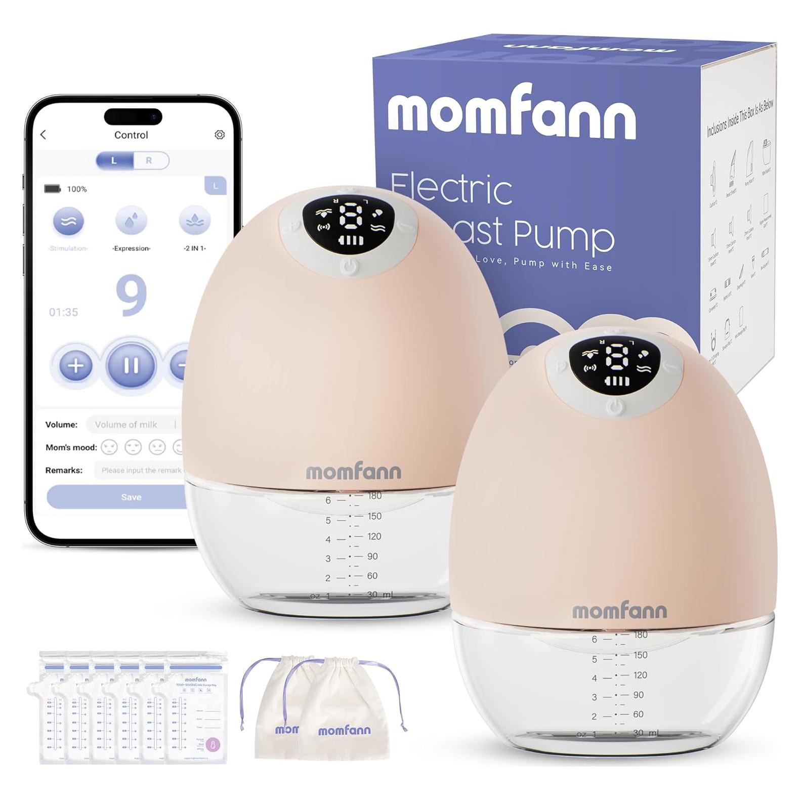 Extractor de Leche Eléctrico Portátil Momfann Beige 3 Modos 9 Niveles