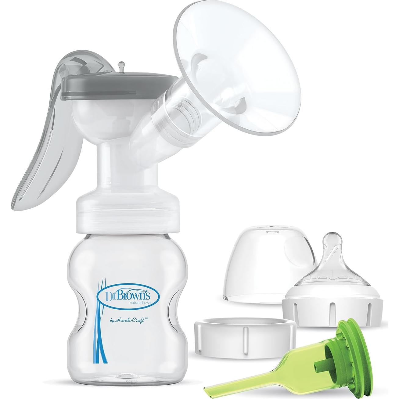 Extractor de Leche Manual Dr. Brown con Escudo SoftShape 25 mm y Biberón 150 mL
