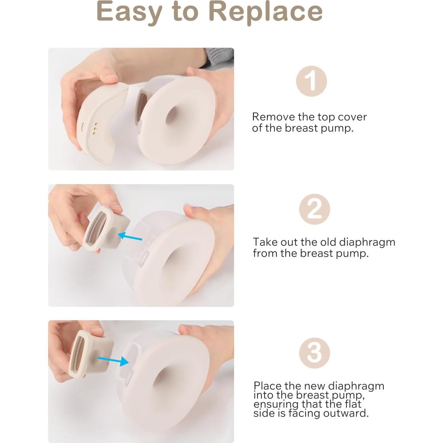 4 Piezas Diafragma Silicona eufy E10/S1/S1 Pro Extractor Leche