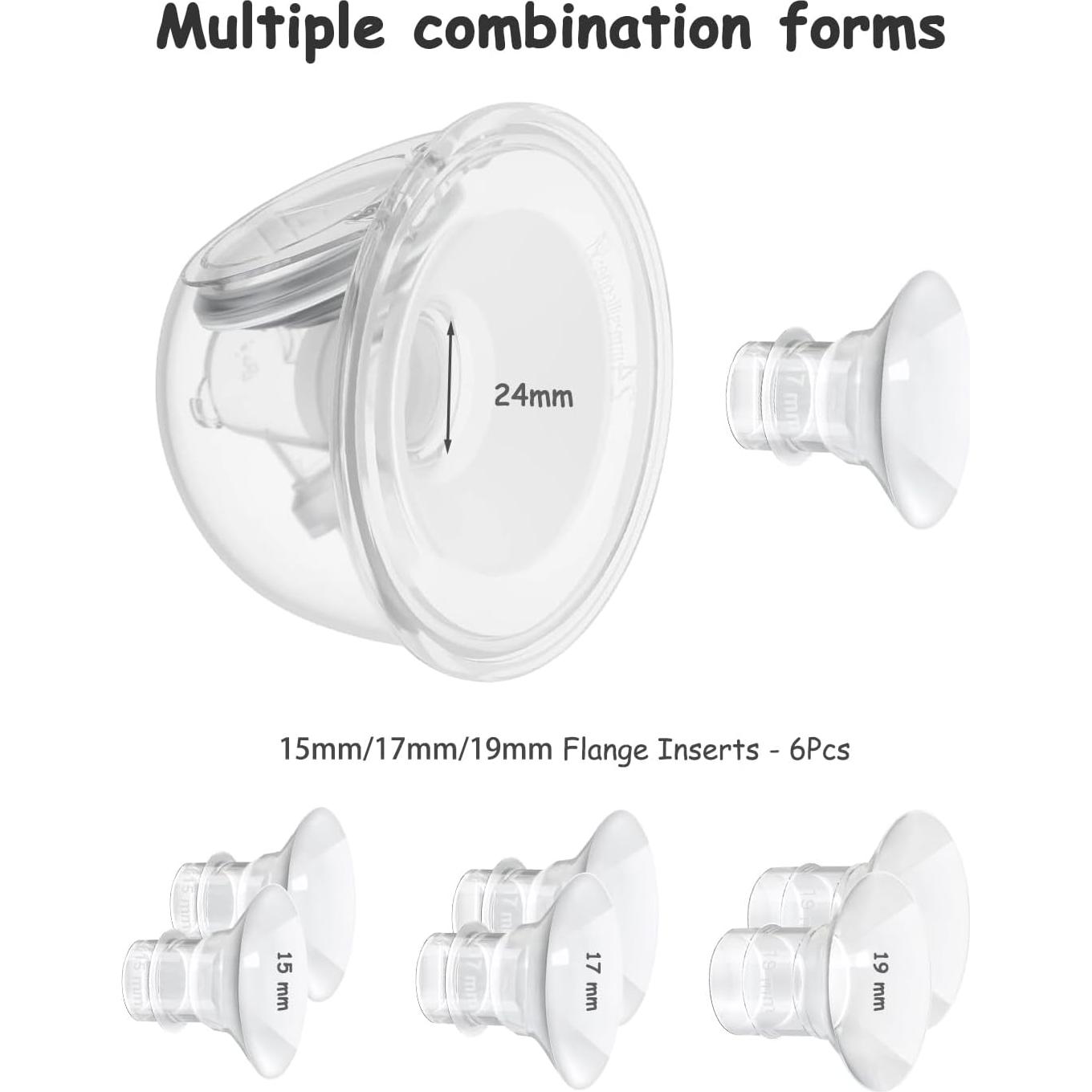 Insertos de Brida 15/17/19mm 6PCS Gowing para Extractor de Leche