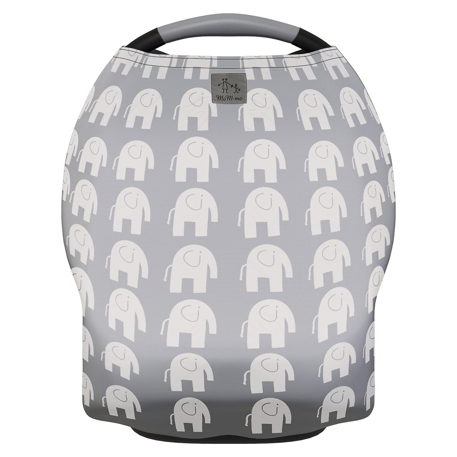 Cubierta de Lactancia MoM-me Elefante Gris/Blanco 72.4x72.4 cm