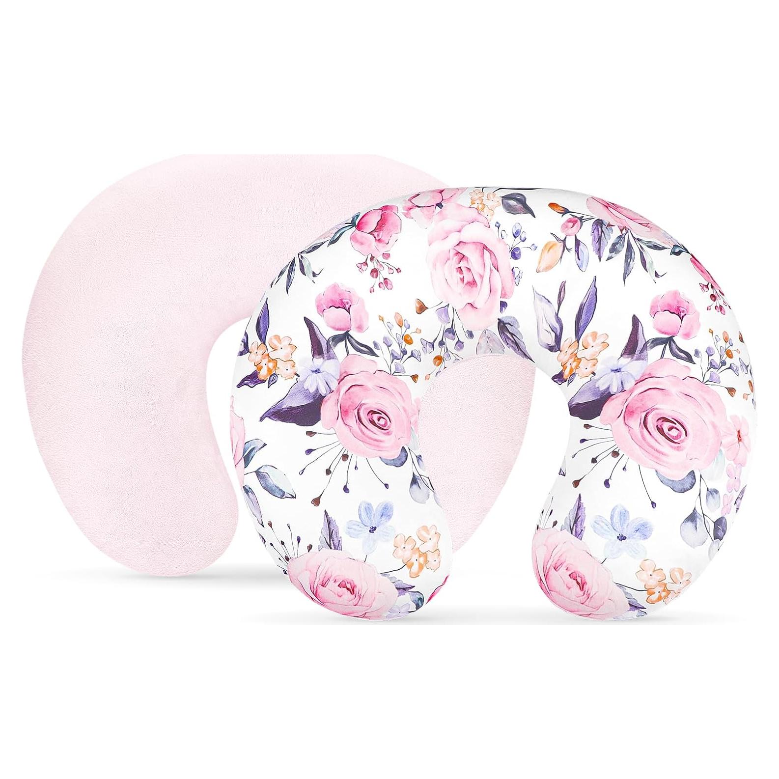 Funda de Almohada de Lactancia Pea Pod Rosa Floral Reversible