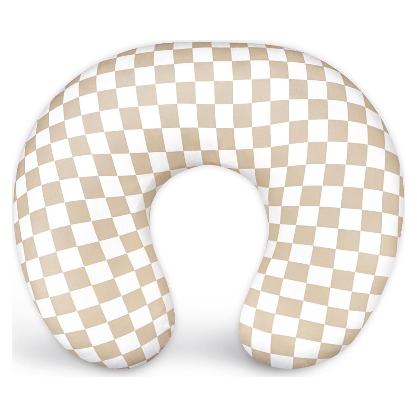 Funda de Almohada de Lactancia DILIMI Cuadrícula Marrón Claro