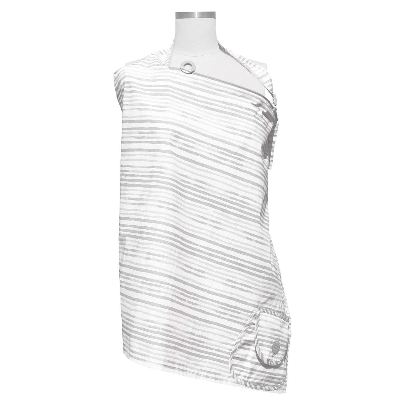 Cubierta de Lactancia Boppy Algodón Rayas Grises Ajustable