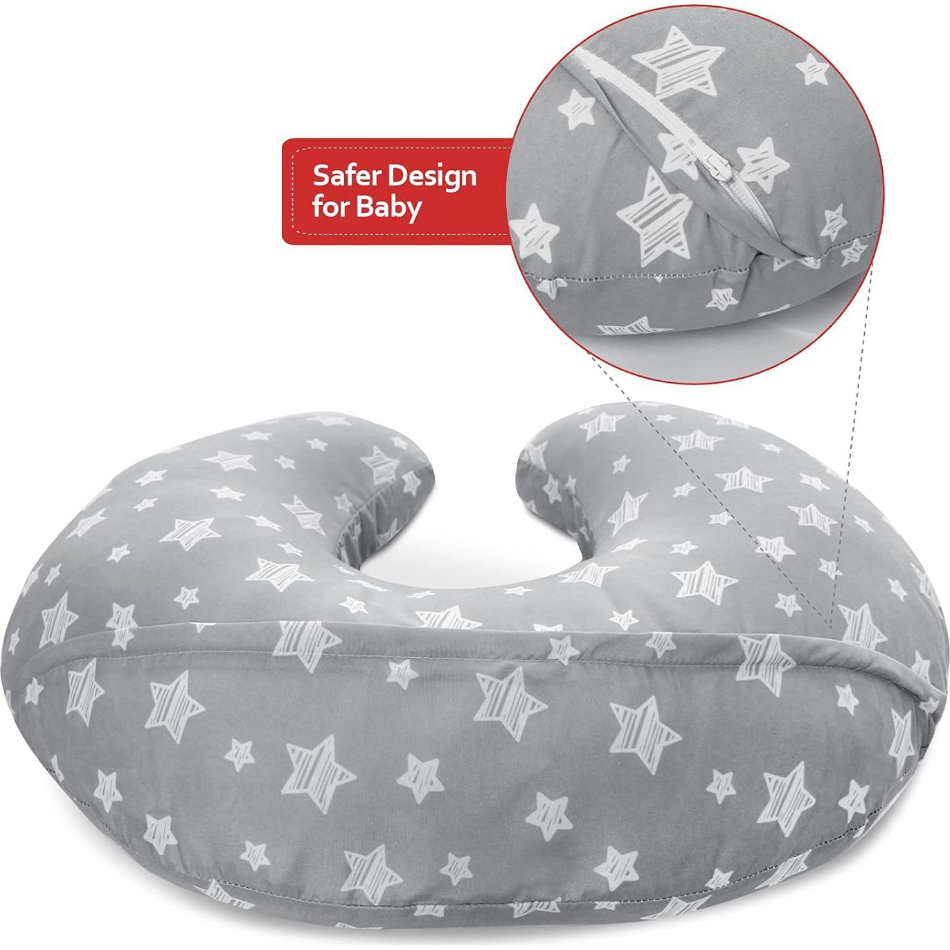 Funda de Almohada de Lactancia Moonsea Gris Estrella Suave