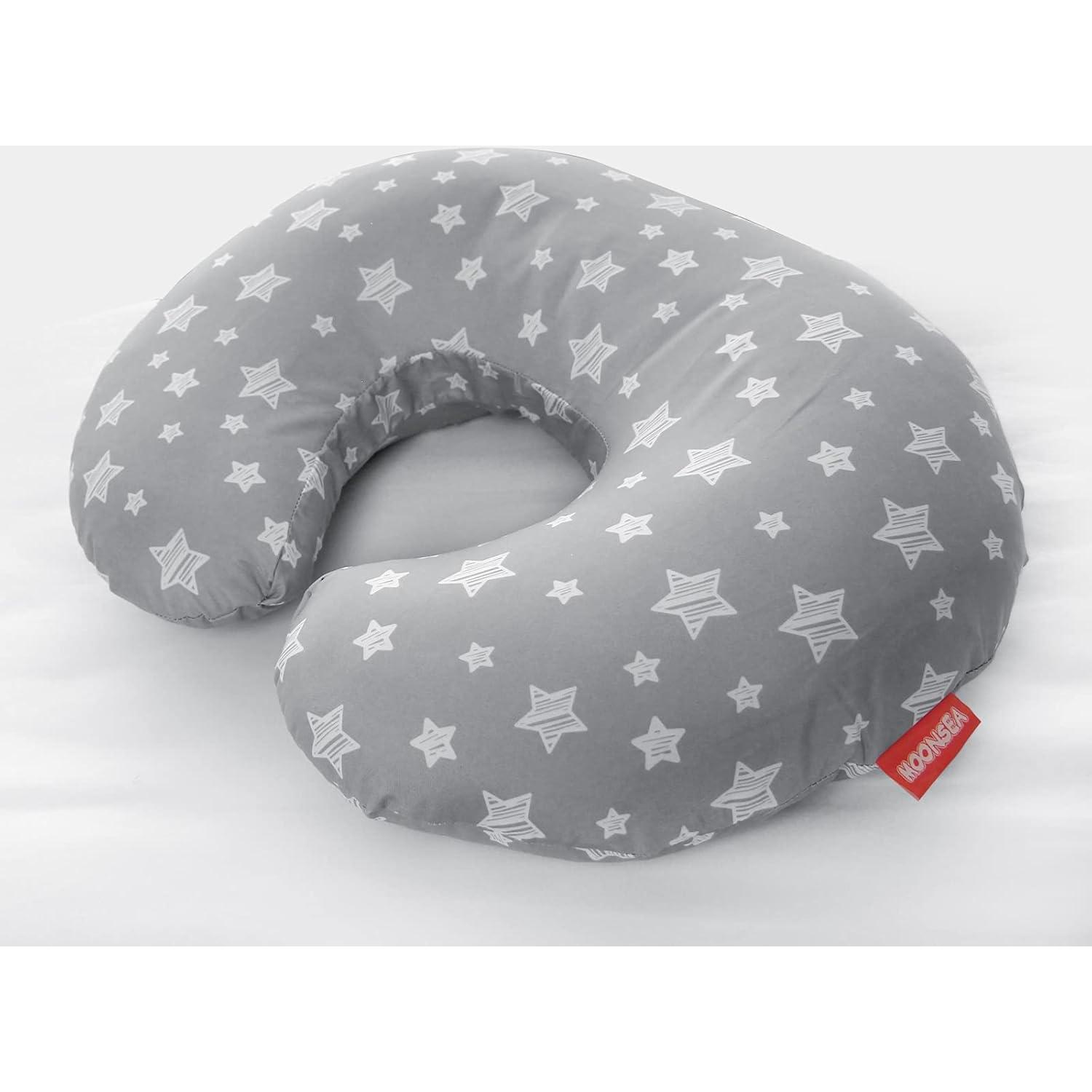 Funda de Almohada de Lactancia Moonsea Gris Estrella Suave