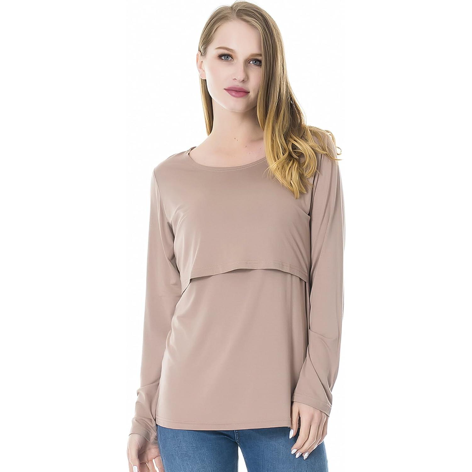 Camisetas de Lactancia Manga Larga 3-Pack Smallshow Mujeres