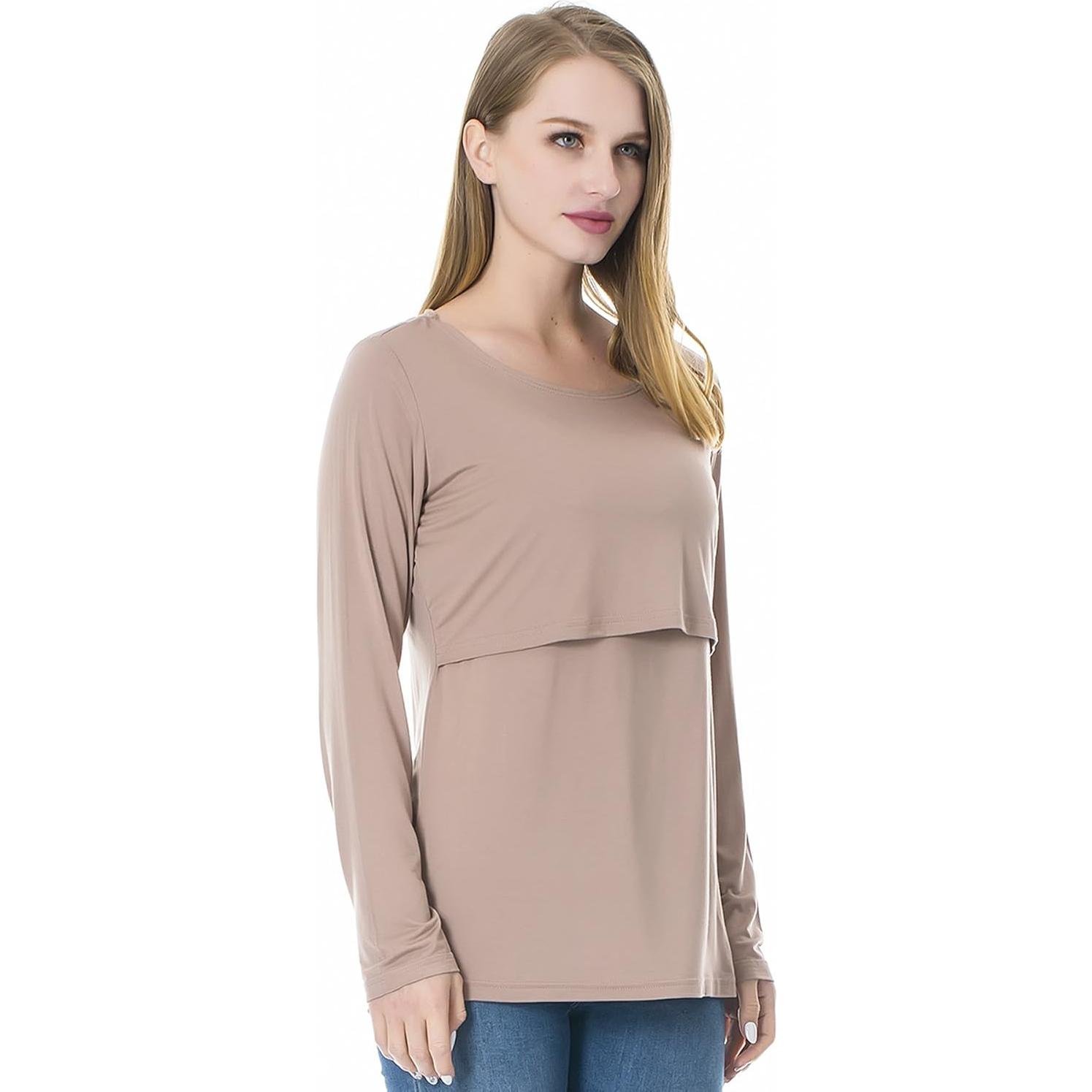 Camisetas de Lactancia Manga Larga 3-Pack Smallshow Mujeres