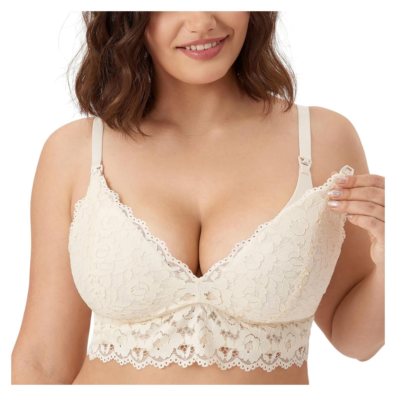 Sostén de Encaje para Mujer Momanda 38D Marfil Lactancia