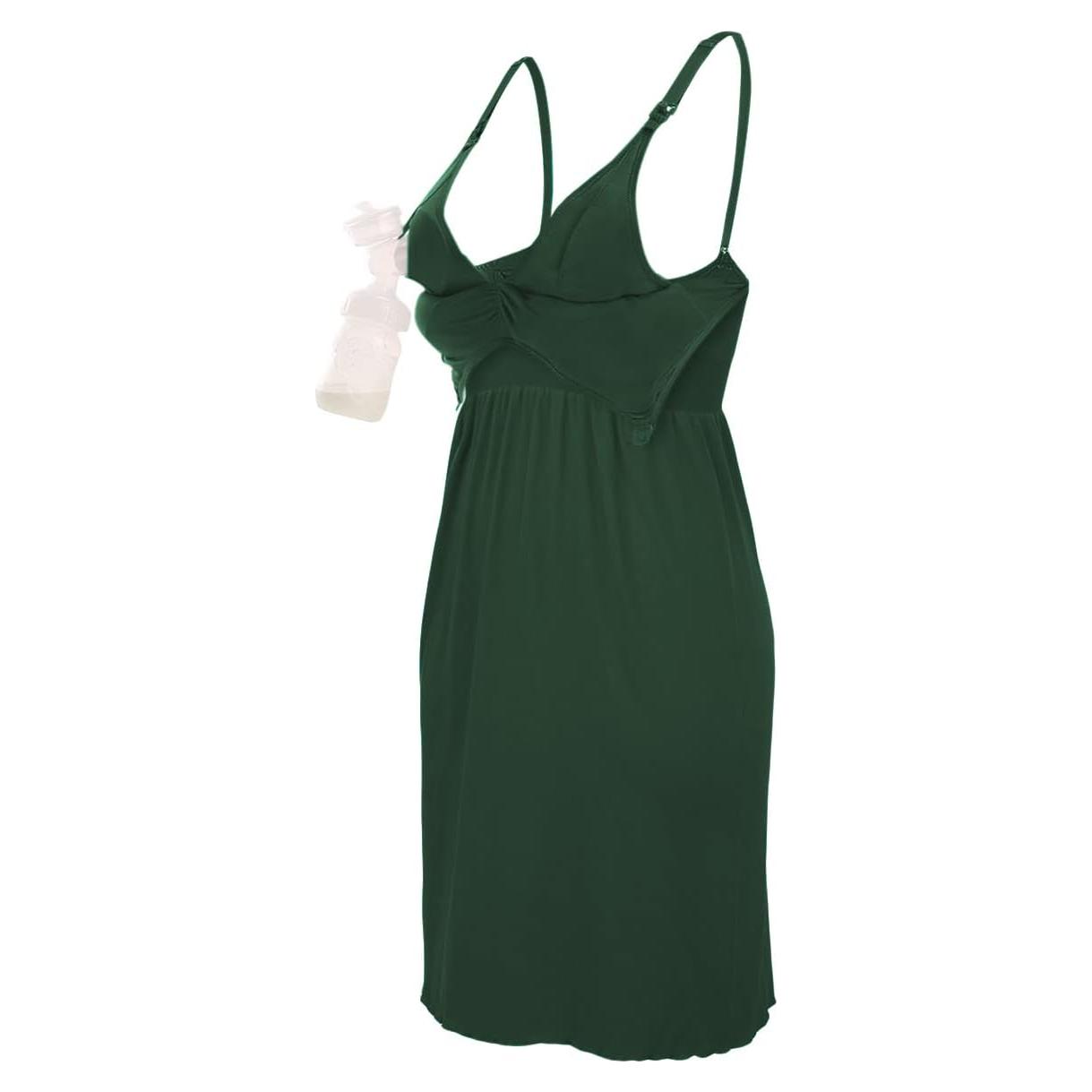 Camisón de Lactancia iloveSIA con Sujetador Manos Libres - Verde