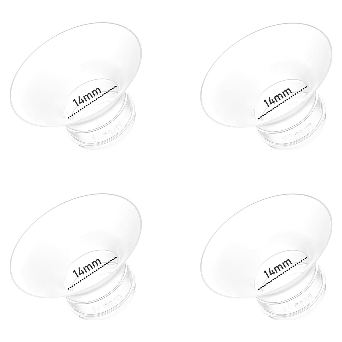 4 Inserciones de Brida 14mm para Extractor de Leche Momcozy