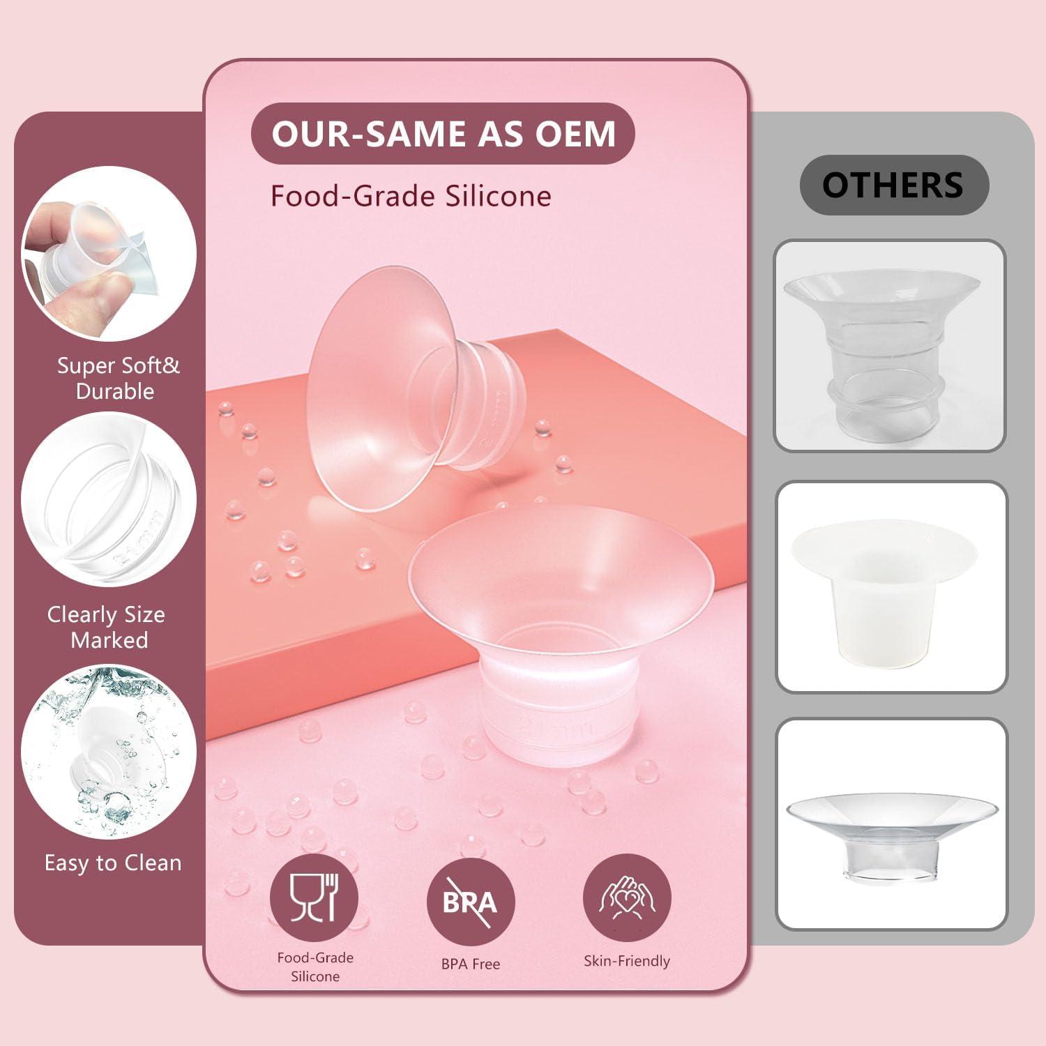 4 Inserciones de Brida 14mm para Extractor de Leche Momcozy