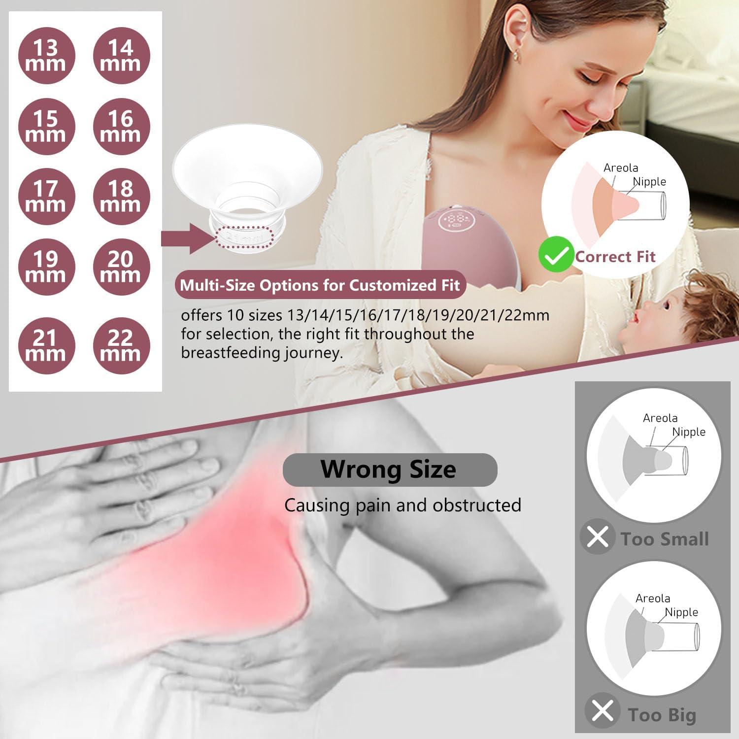 4 Inserciones de Brida 14mm para Extractor de Leche Momcozy