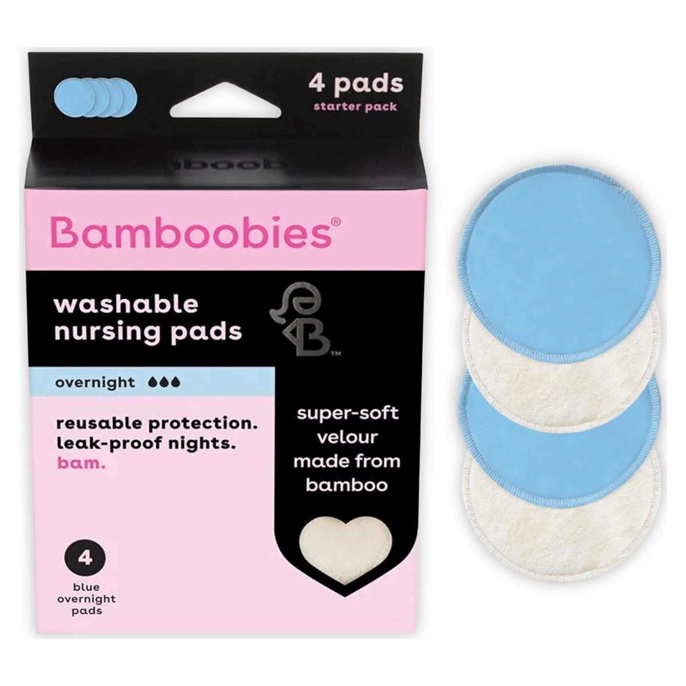 Almohadillas de Lactancia Nocturnas Bamboobies Reutilizables 4 Pzas