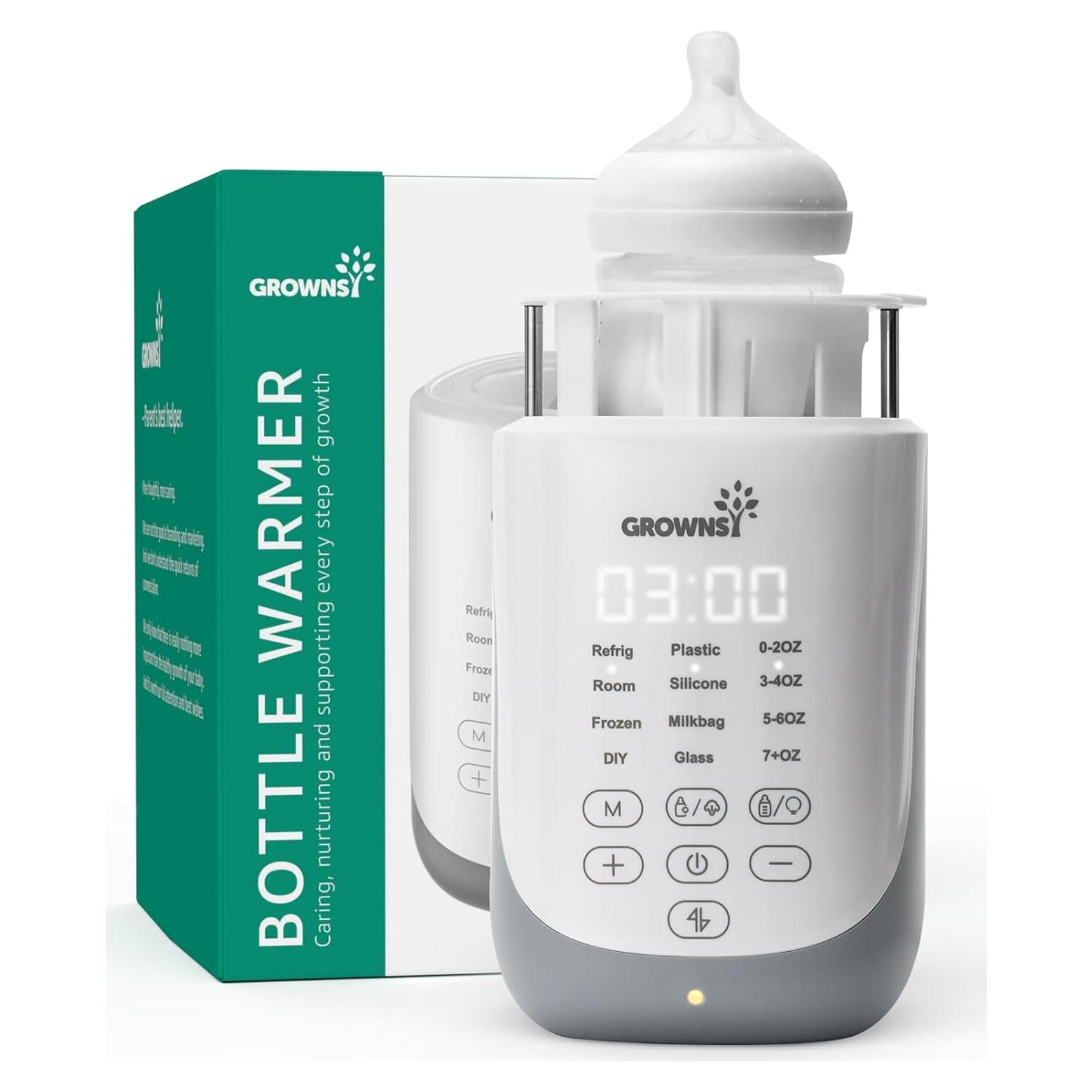 Calentador de Botellas GROWNSY 10 en 1 con Auto-Lift y Luz Nocturna