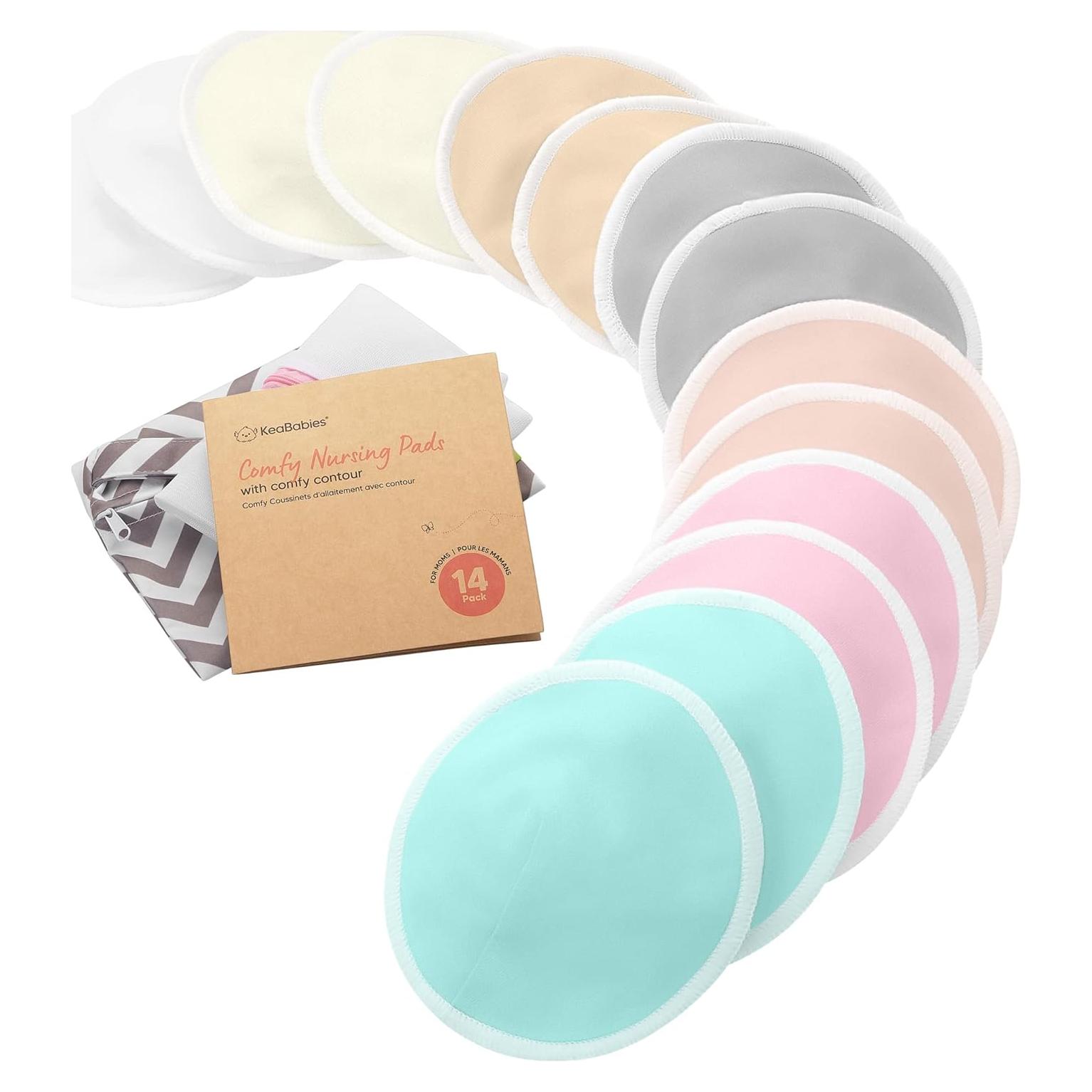 Almohadillas de Lactancia Reutilizables KeaBabies 14 Piezas M 9.9 cm
