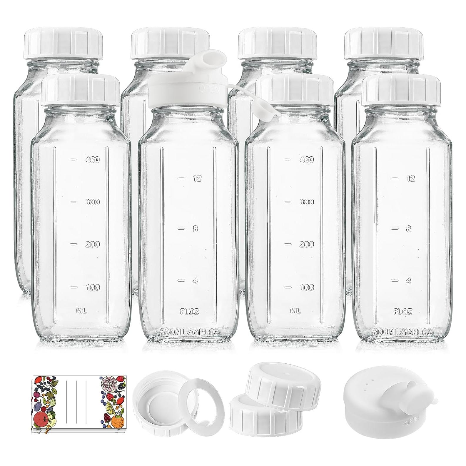 Paquete de 8 Botellas de Vidrio Reutilizables 500ml Syntic