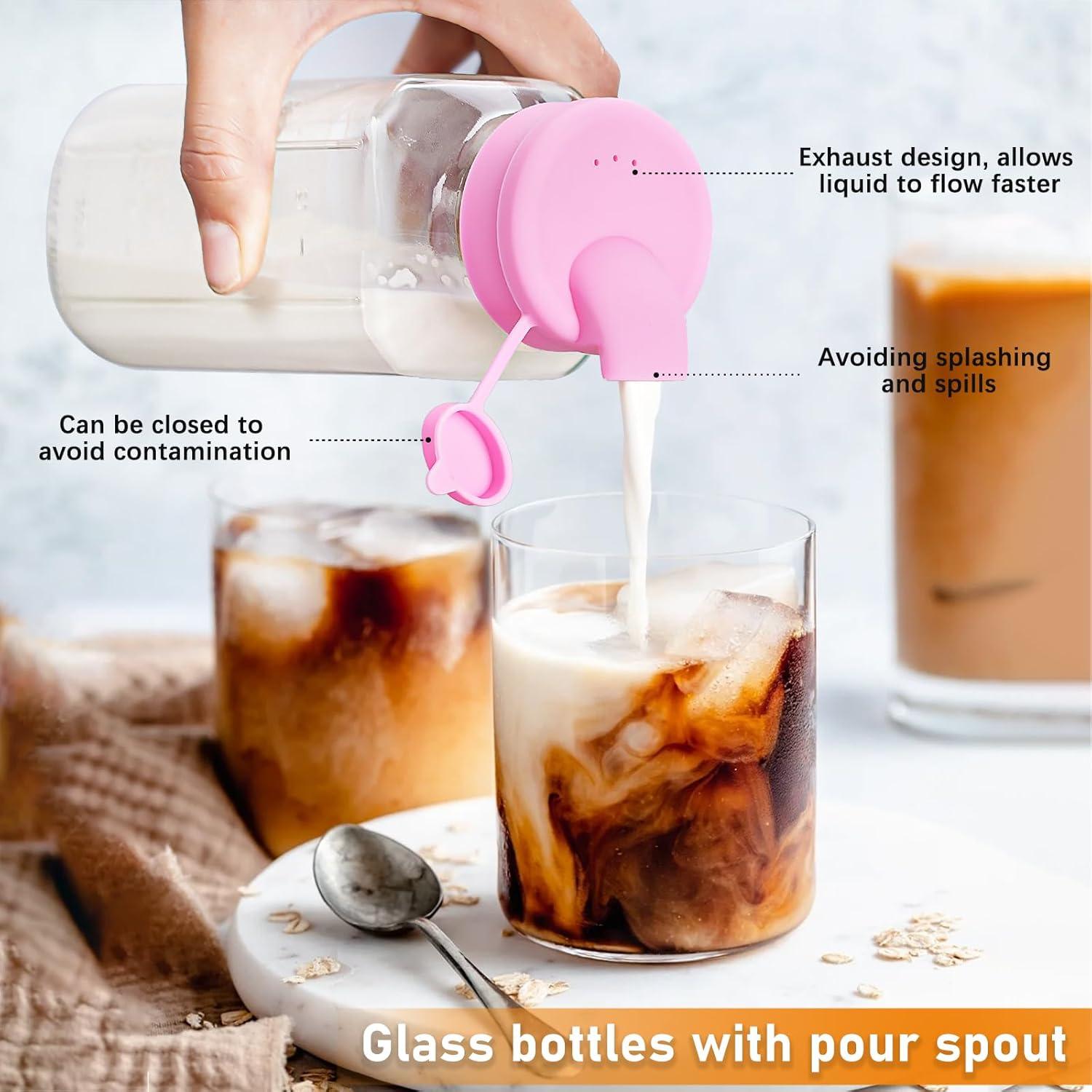 Botellas de Leche de Vidrio Cuadradas 473 ml - Paquete de 6