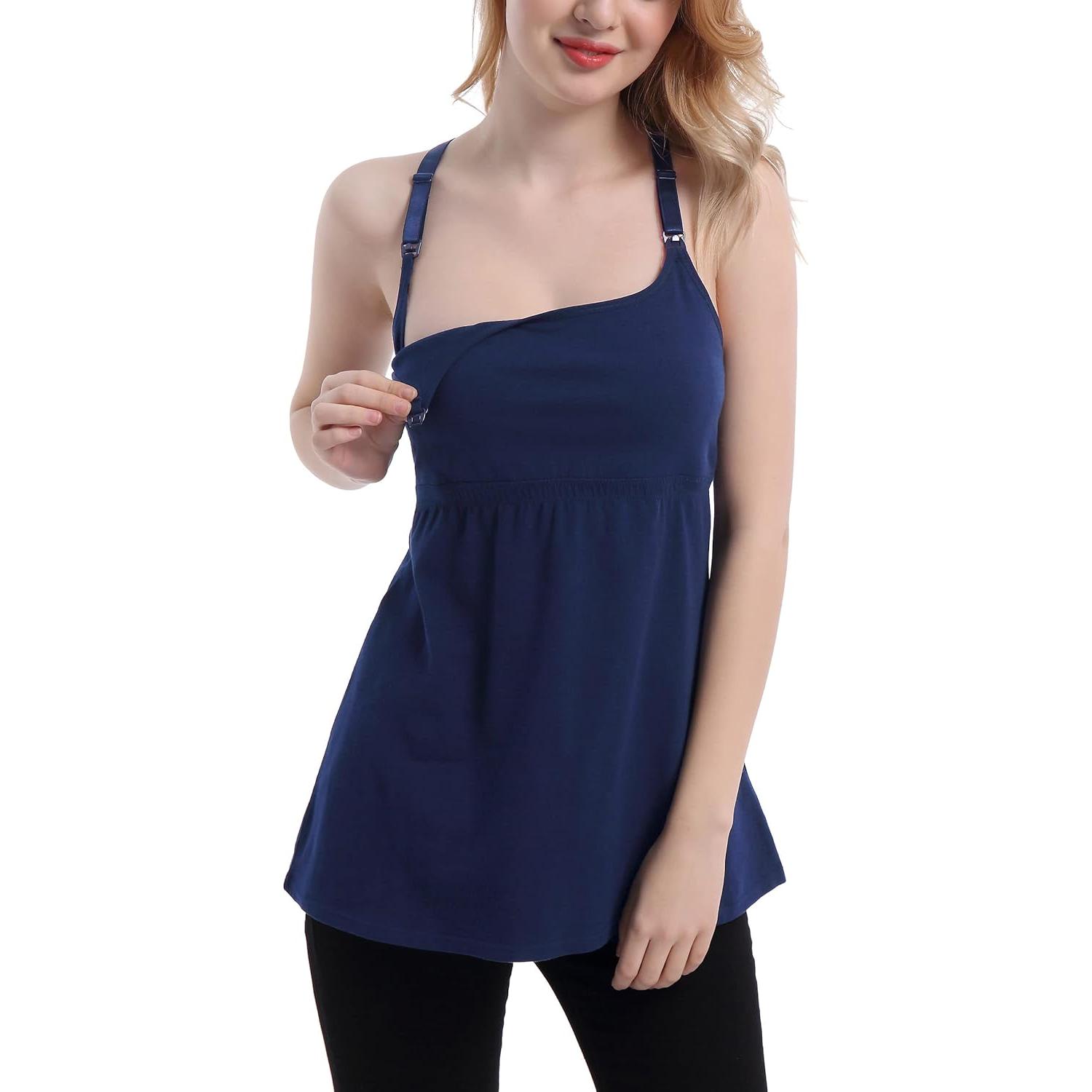 Camisetas de Maternidad de Algodón SUIEK 3-Pack Lactancia