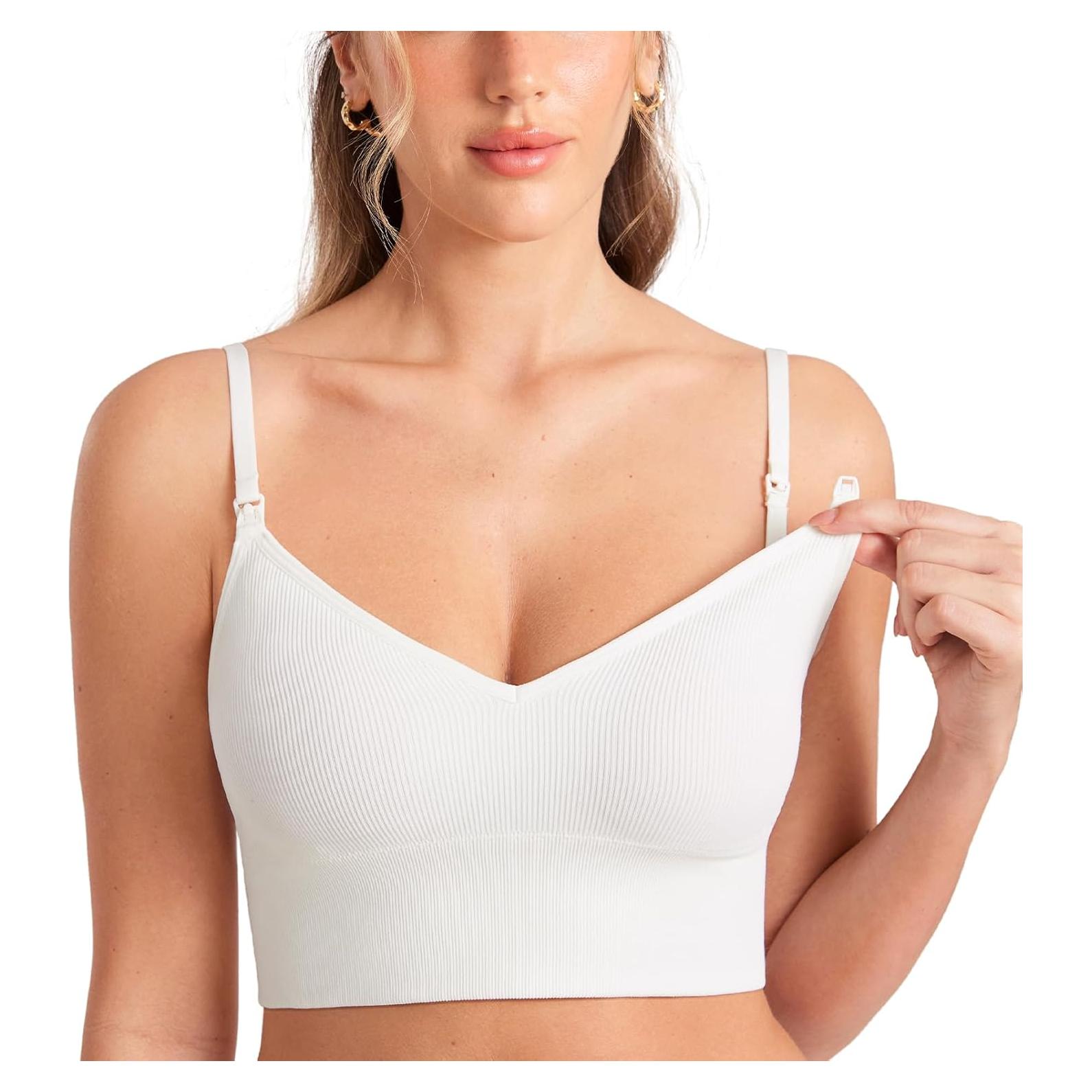 Sostén de Lactancia Ribeteado Momanda Blanco Mediano