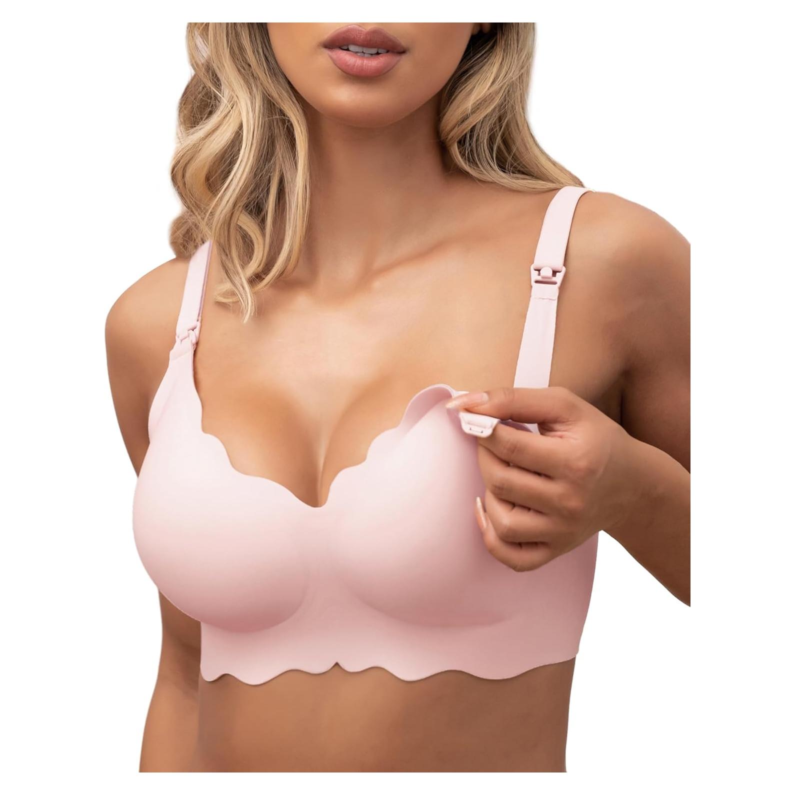 Sujetador de Lactancia Inalámbrico Hadas 3X Grande Rosa Ostra