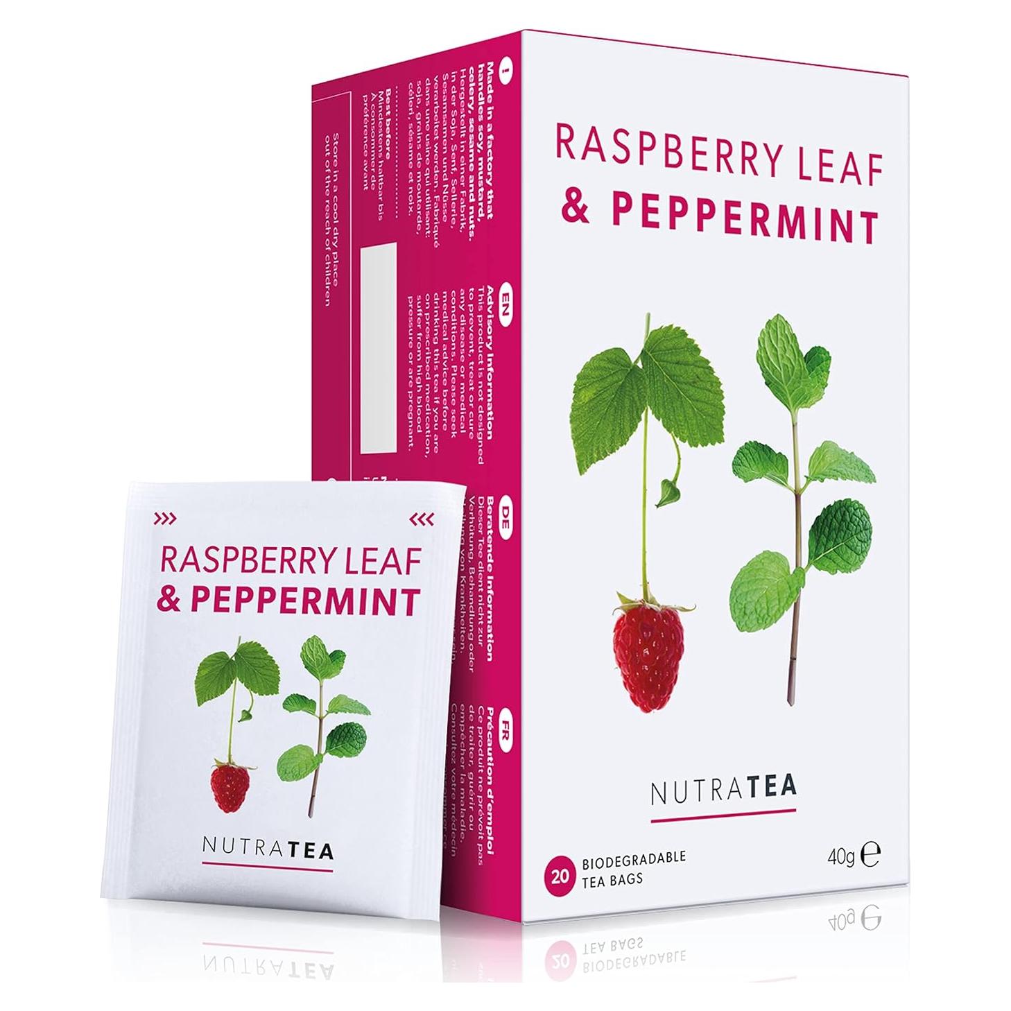 Té Herbal Nutra Tea Hoja de Frambuesa y Menta - 20 Bolsitas